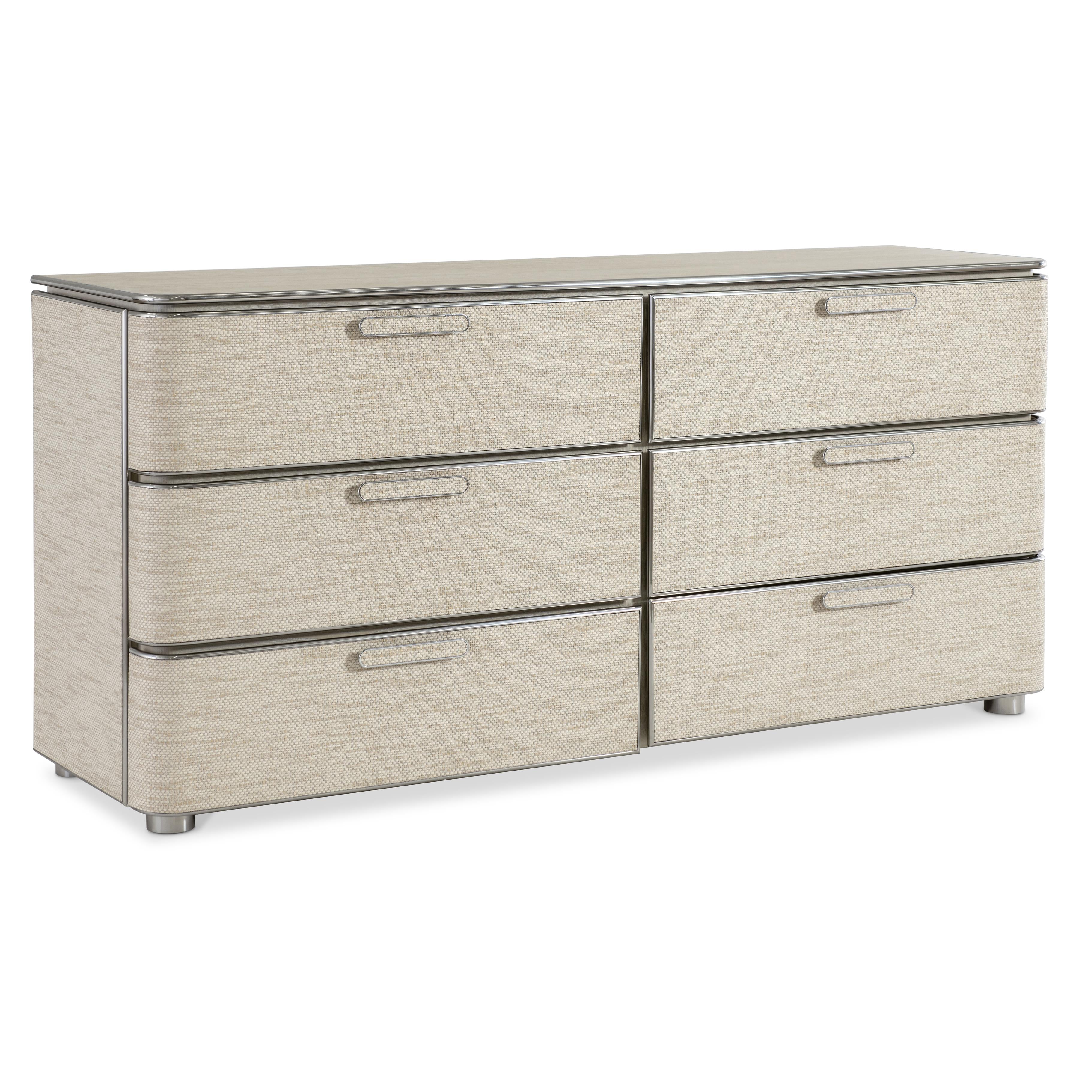 Bernhardt Corinne Dresser — Woven Fronts, Polished Steel Lines