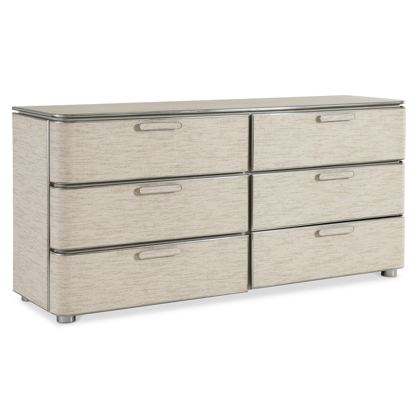 Bernhardt Corinne Dresser — Woven Fronts, Polished Steel Lines