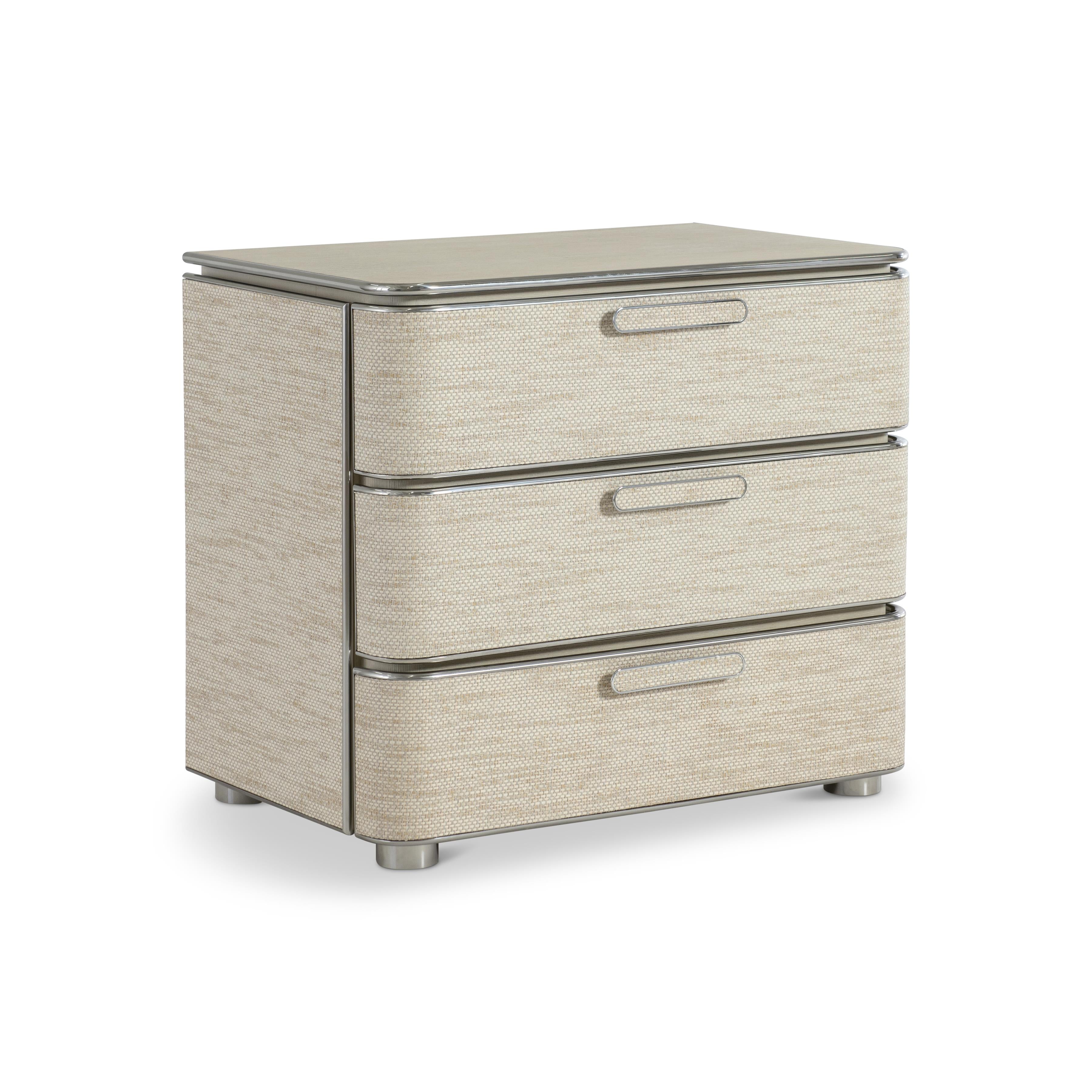 Bernhardt Corinne Nightstand — Woven Texture with USB Charging Bernhardt Nightstand