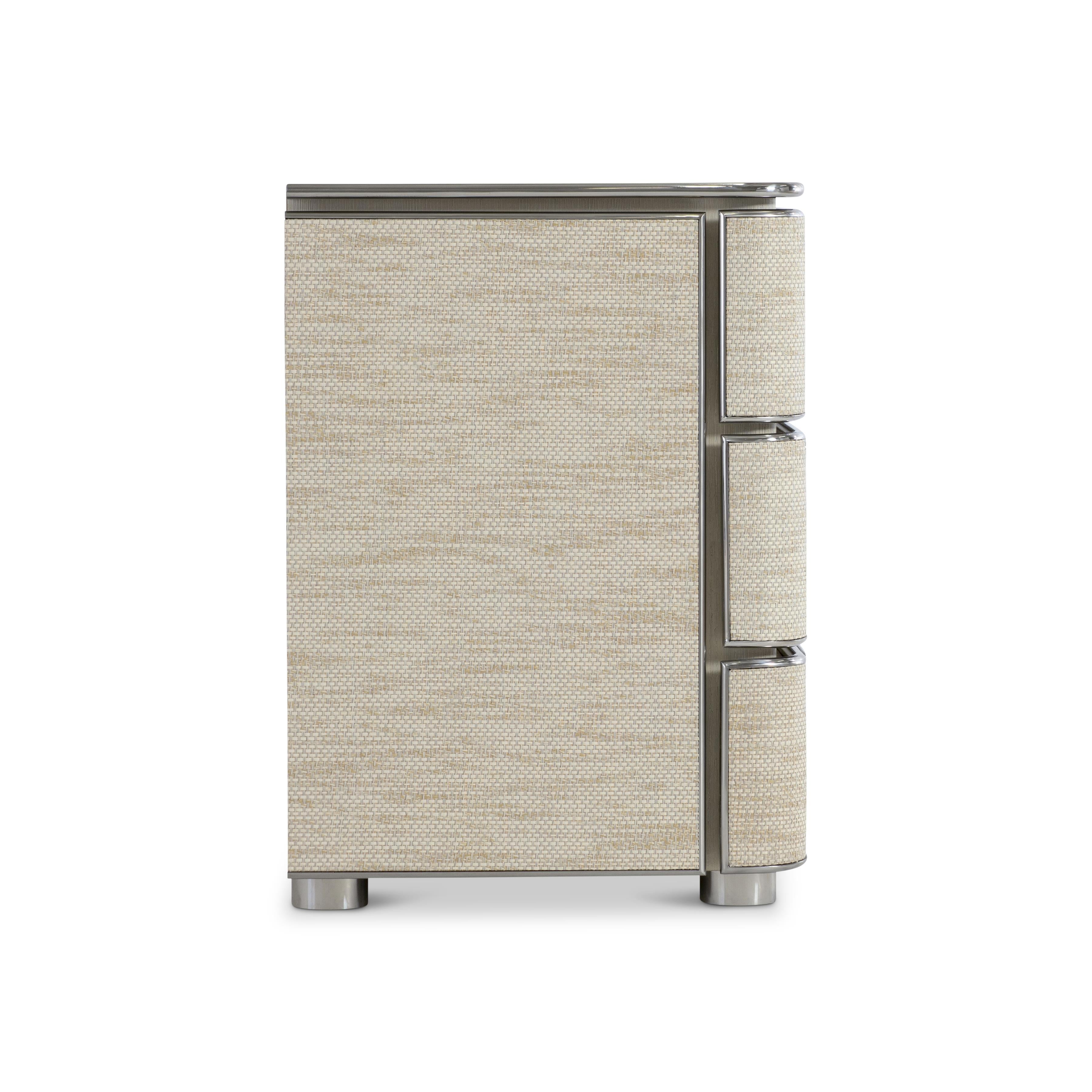 Bernhardt Corinne Nightstand — Woven Texture with USB Charging Bernhardt Nightstand