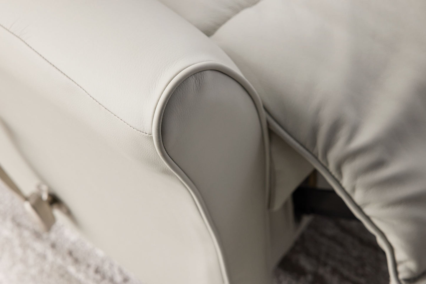 Rowan Cream Leather Rocker Recliner La-Z-Boy Living Room