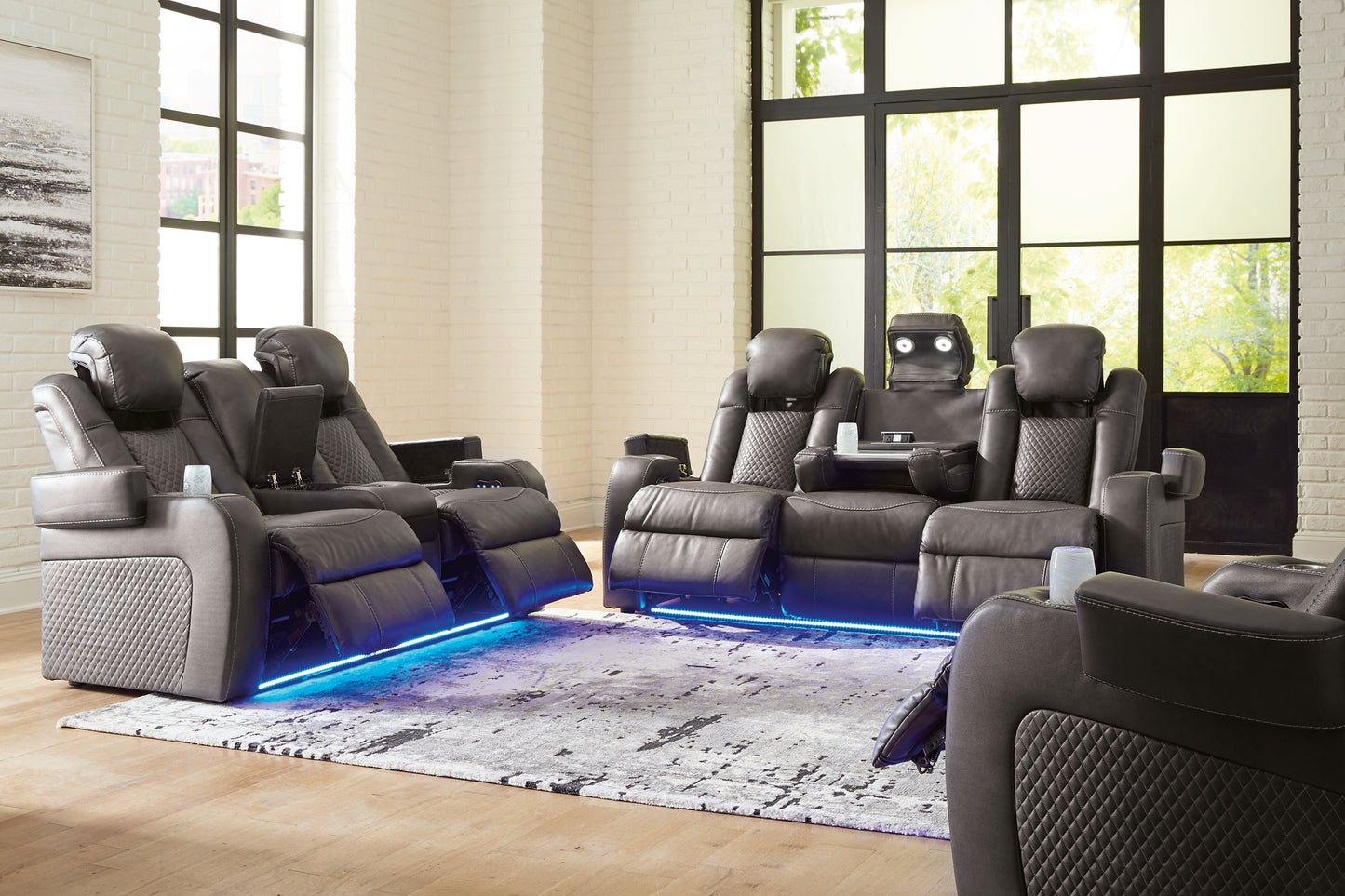 Fyne-Dyme Power Reclining Sofa, Loveseat and Recliner