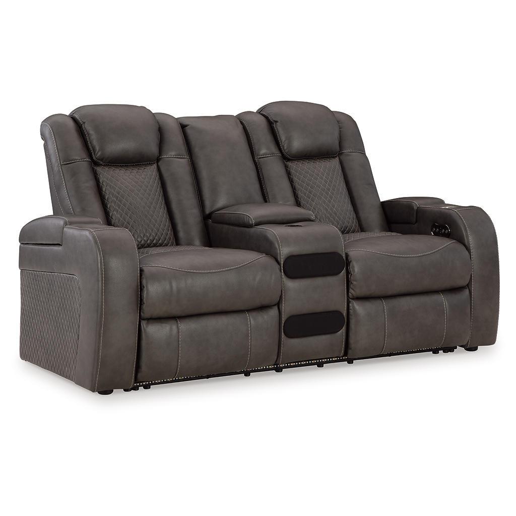 Fyne-Dyme Power Reclining Loveseat with Console — Shadow Signature Design by Ashley® Living Room