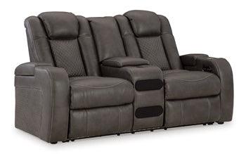 Fyne-Dyme Power Reclining Loveseat with Console — Shadow Signature Design by Ashley® Living Room