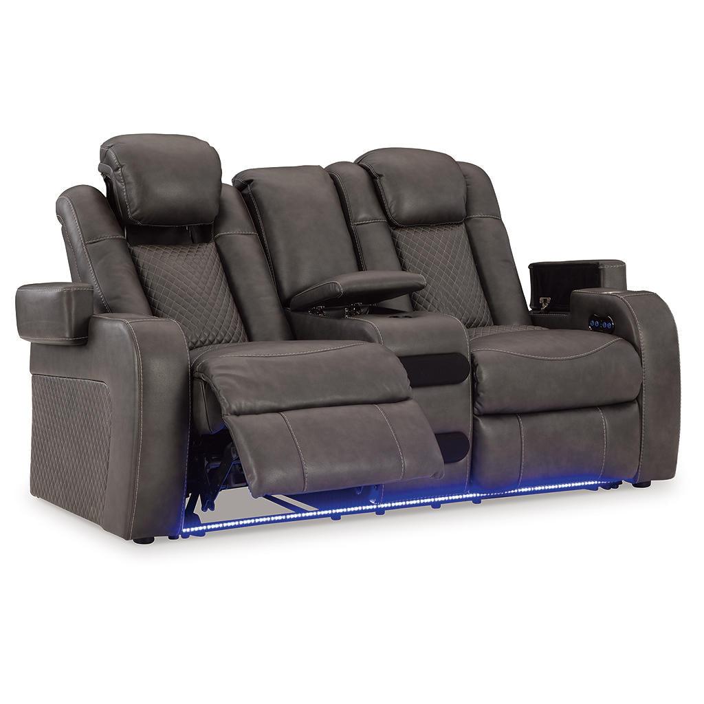 Fyne-Dyme Power Reclining Loveseat with Console — Shadow Signature Design by Ashley® Living Room