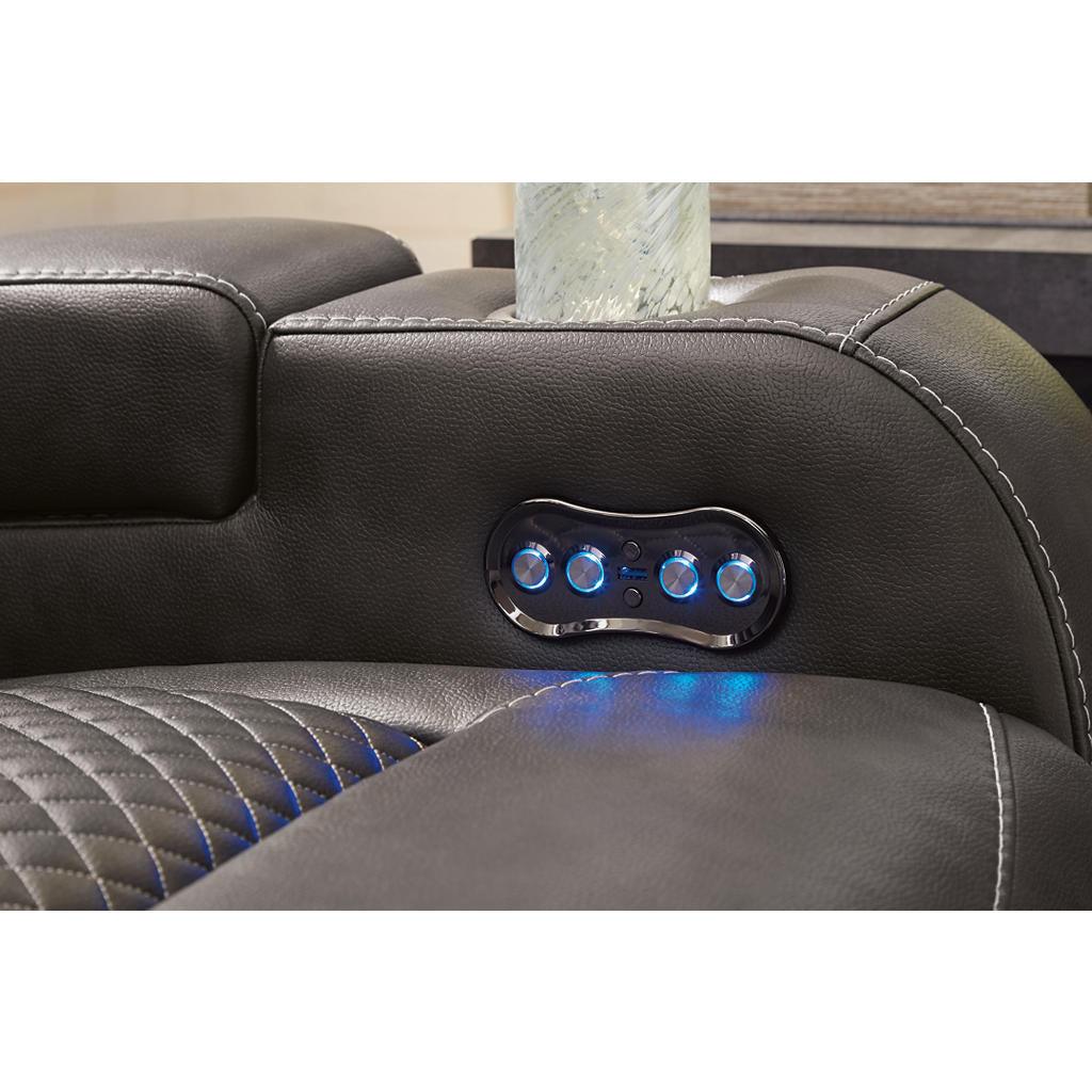 Fyne-Dyme Power Reclining Loveseat with Console — Shadow Signature Design by Ashley® Living Room