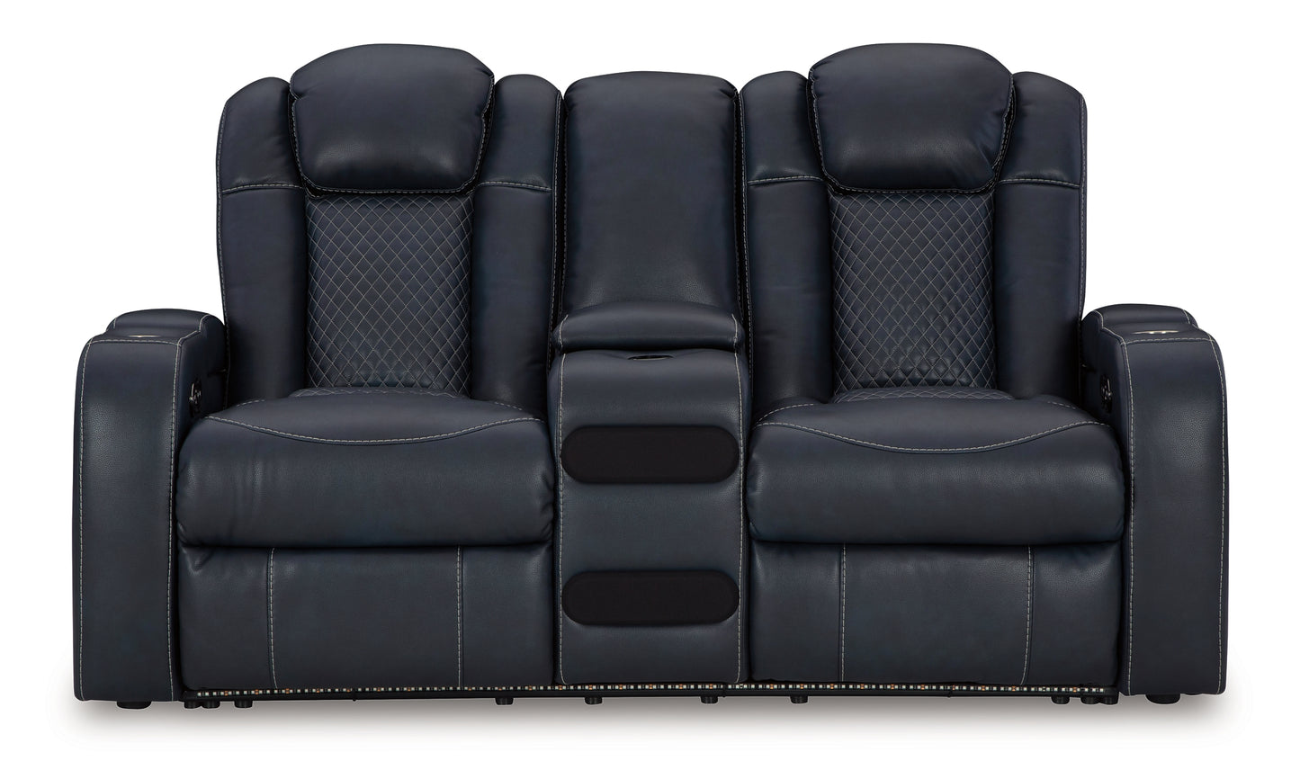 Fyne-Dyme Power Reclining Loveseat with Console