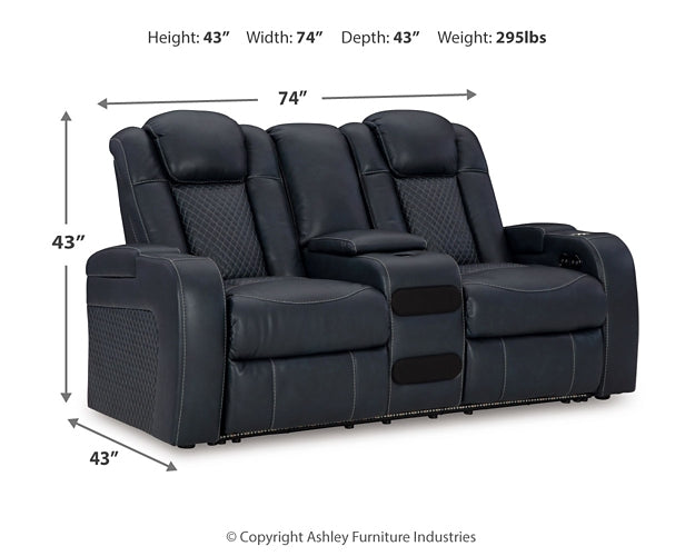 Fyne-Dyme Power Reclining Loveseat with Console