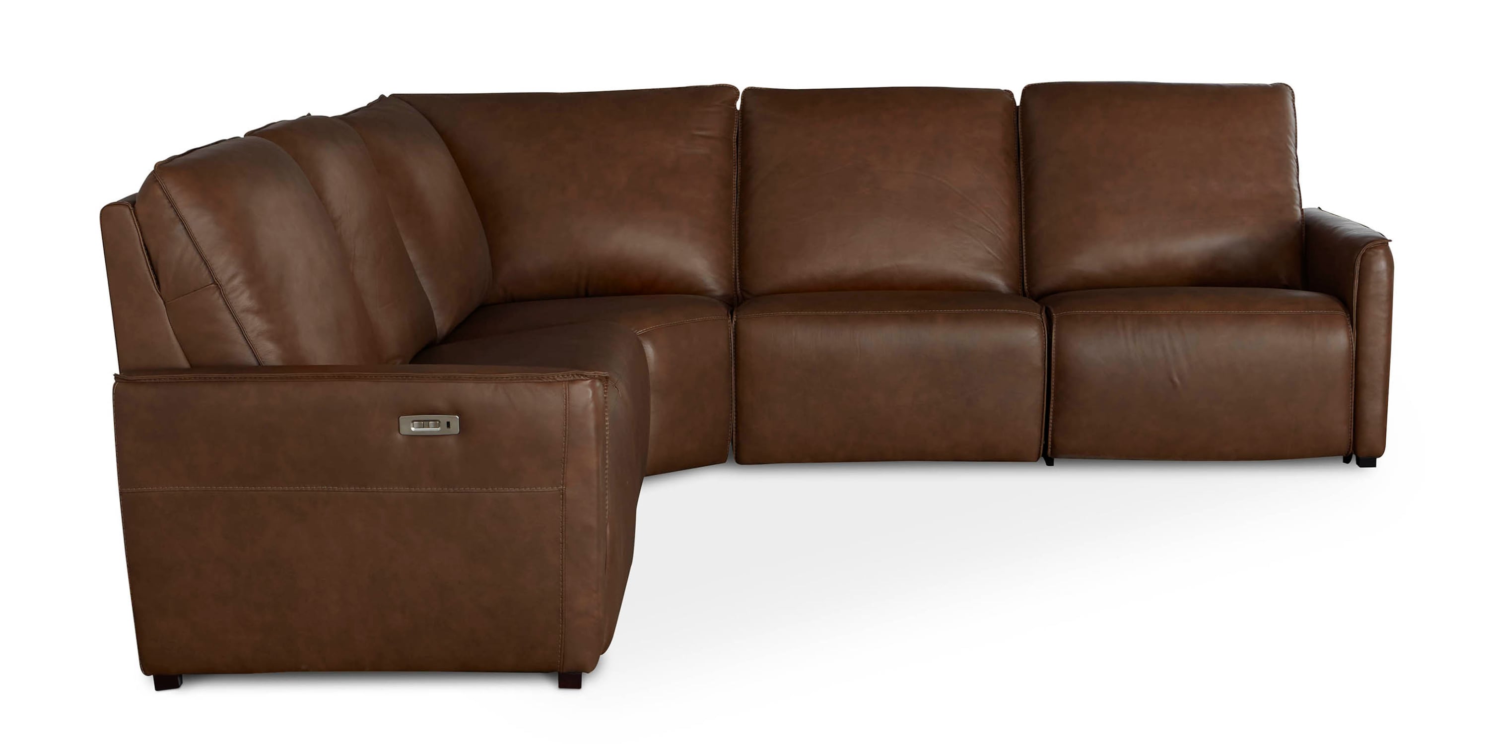 Everett Leather Modular Reclining Sectional Bassett