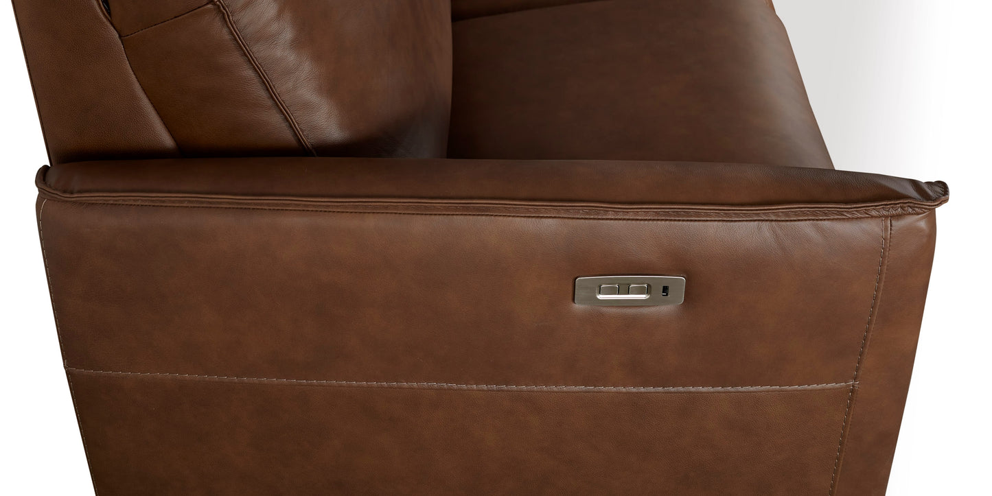 Everett Leather Modular Reclining Sofa Bassett