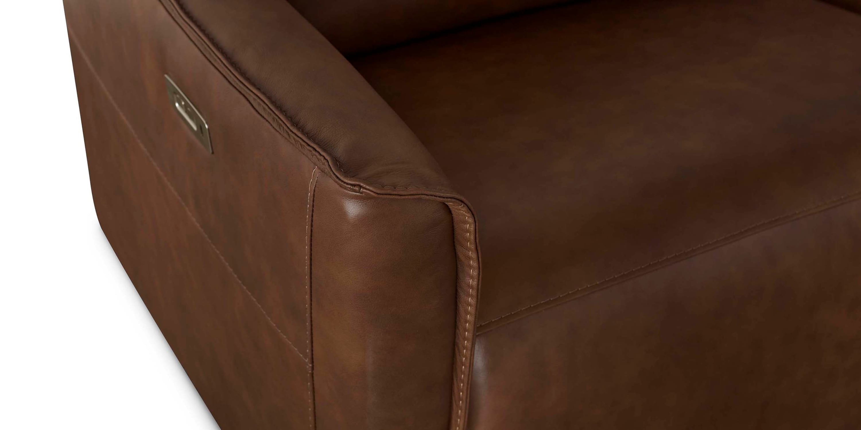 Everett Leather Modular Reclining Sectional Bassett
