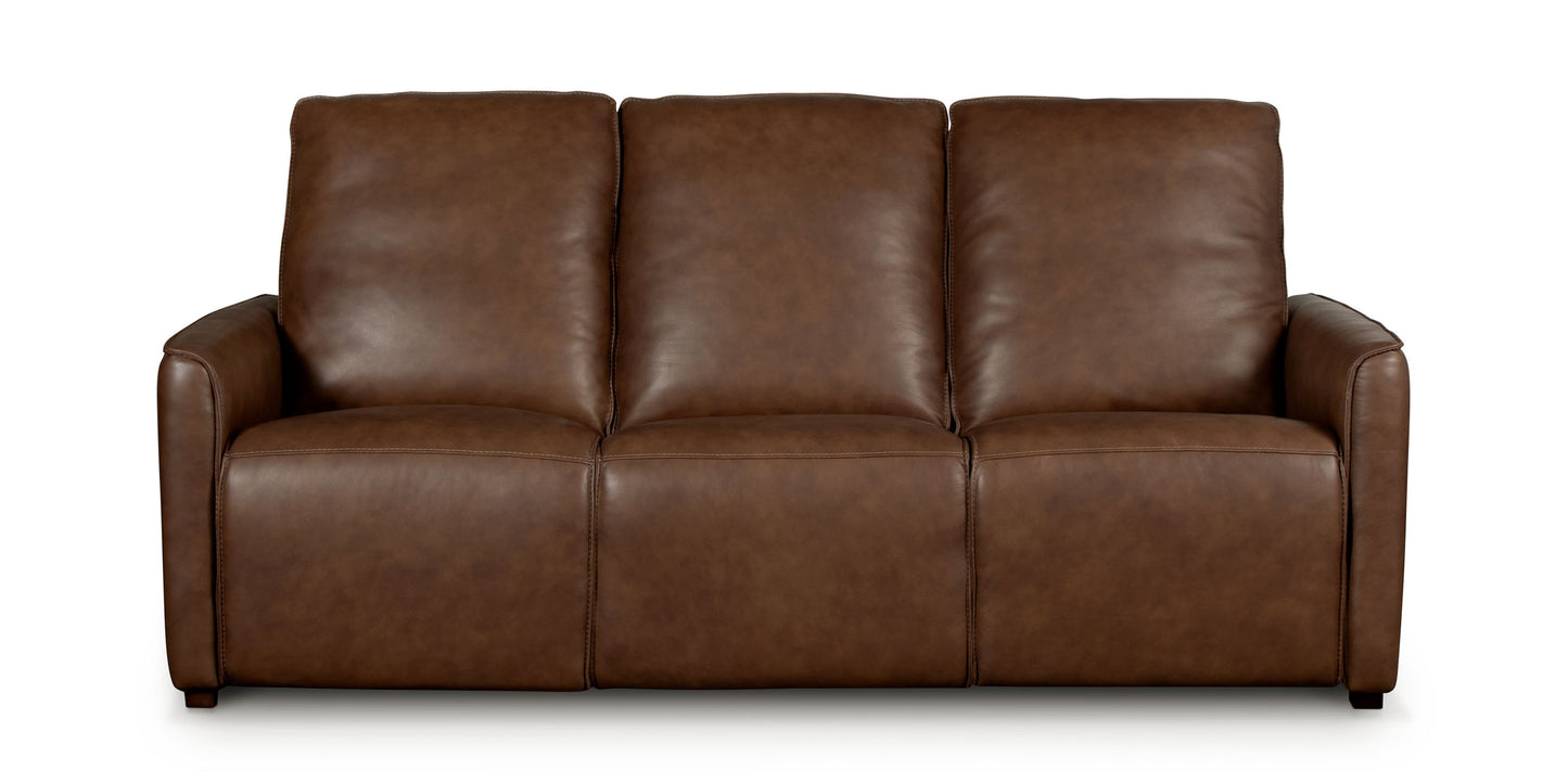 Everett Leather Reclining Sofa Bassett