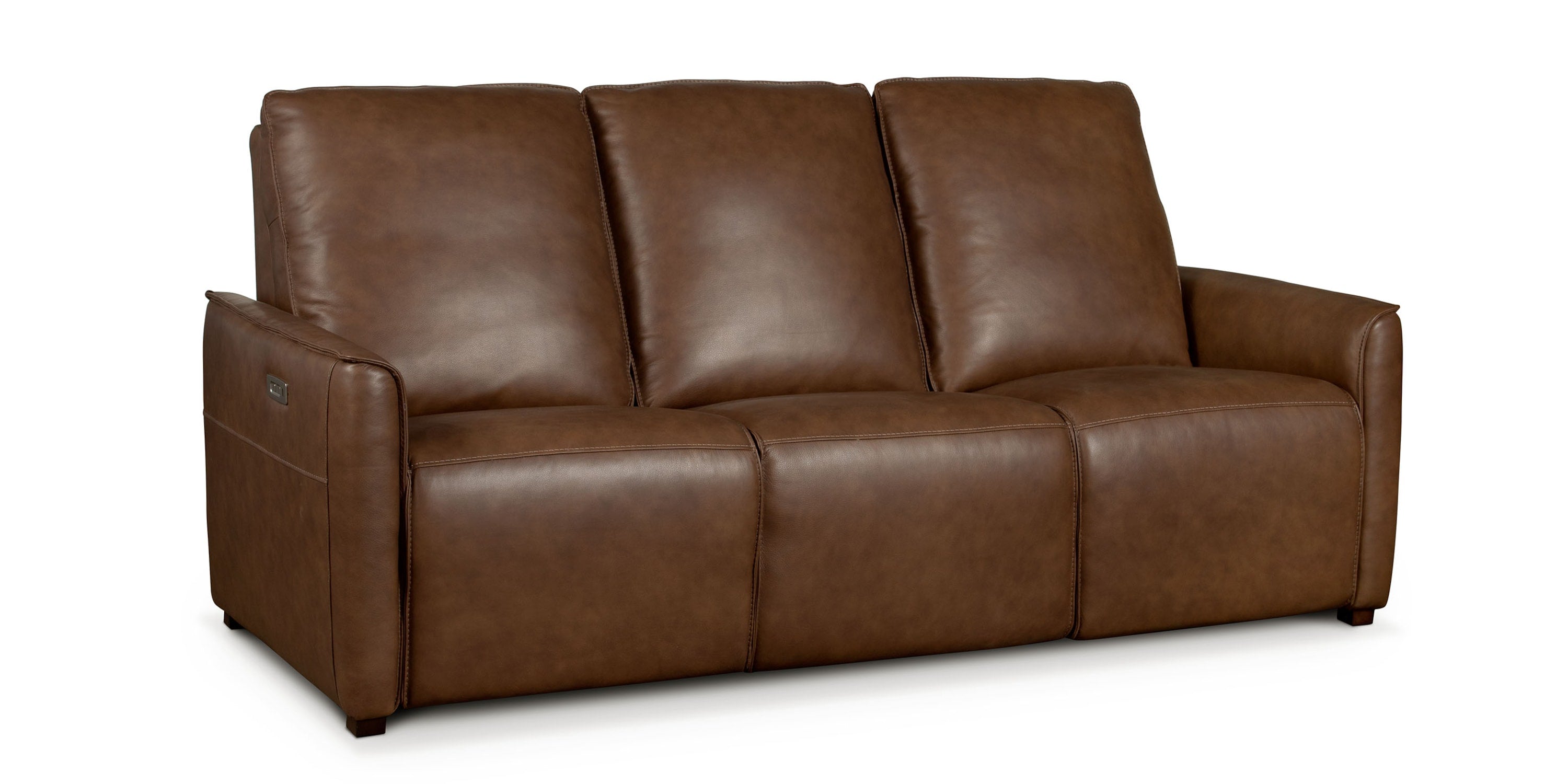Everett Leather Reclining Sofa Bassett