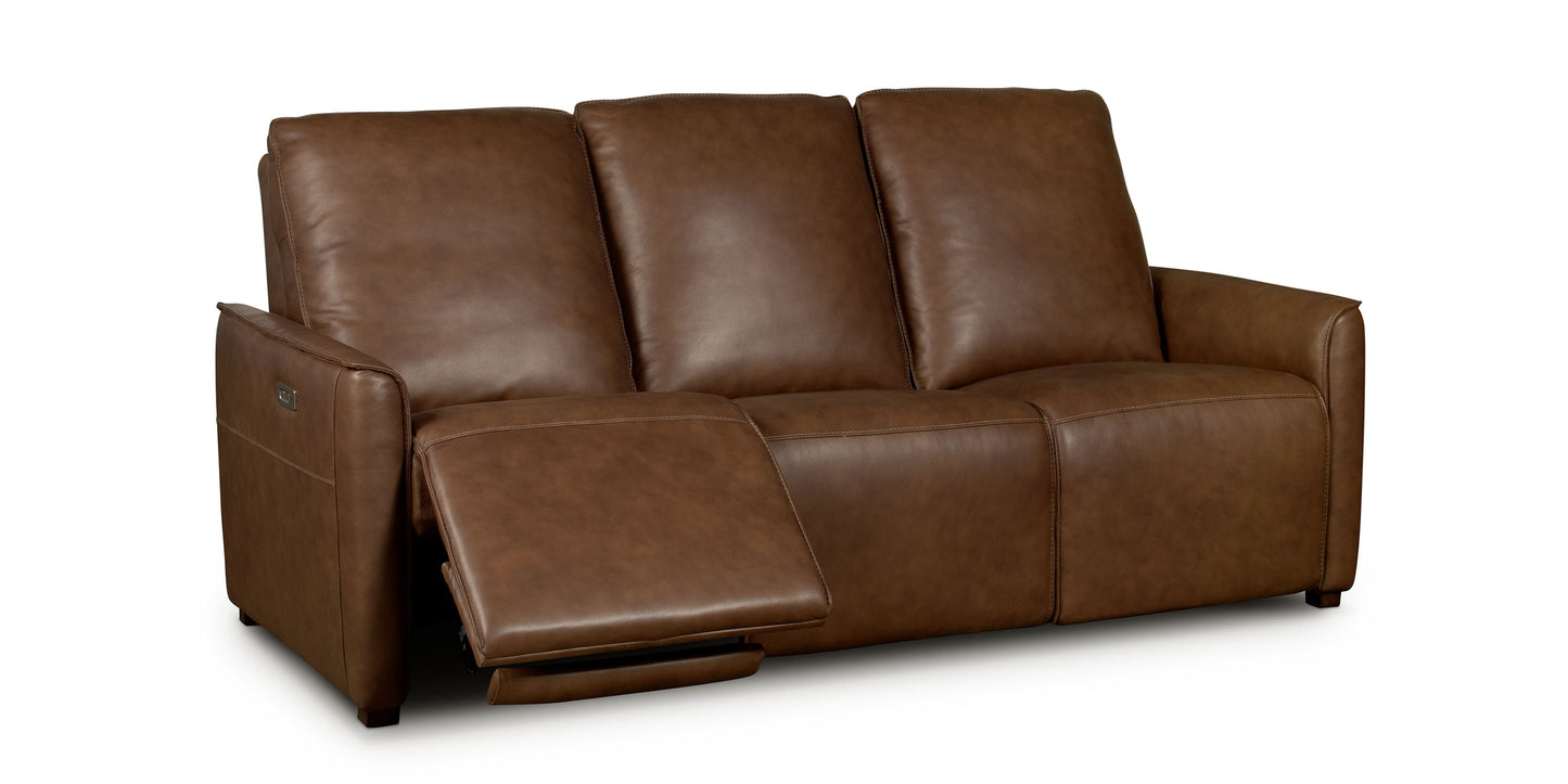 Everett Leather Reclining Sofa Bassett