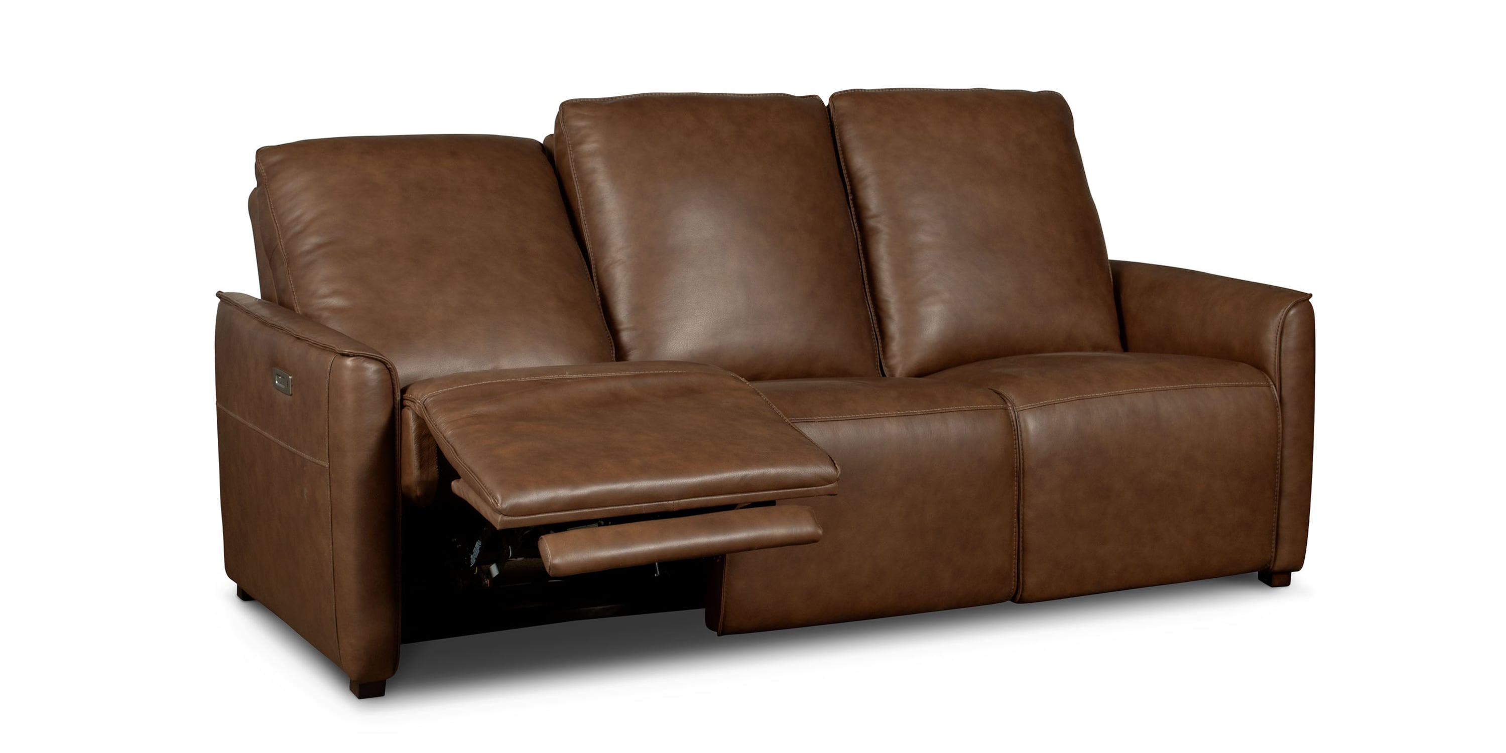 Everett Leather Reclining Sofa Bassett