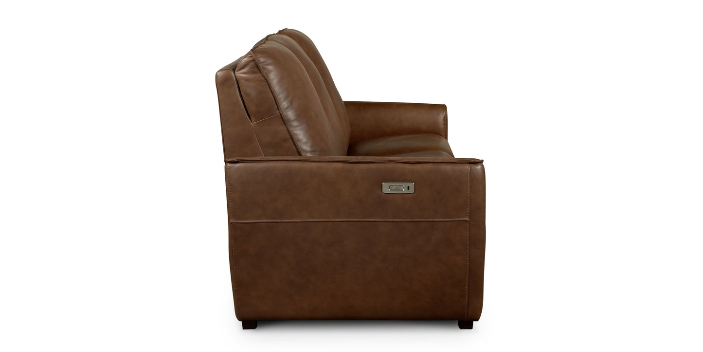 Everett Leather Reclining Sofa Bassett
