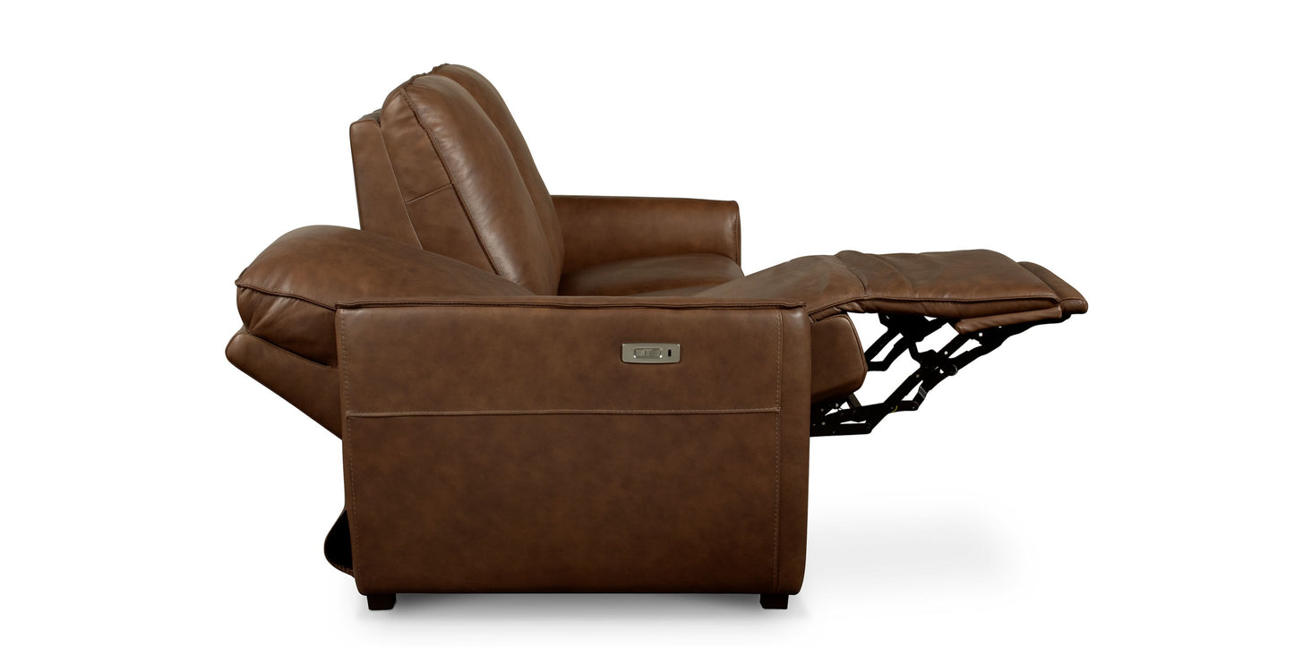 Everett Leather Reclining Sofa Bassett