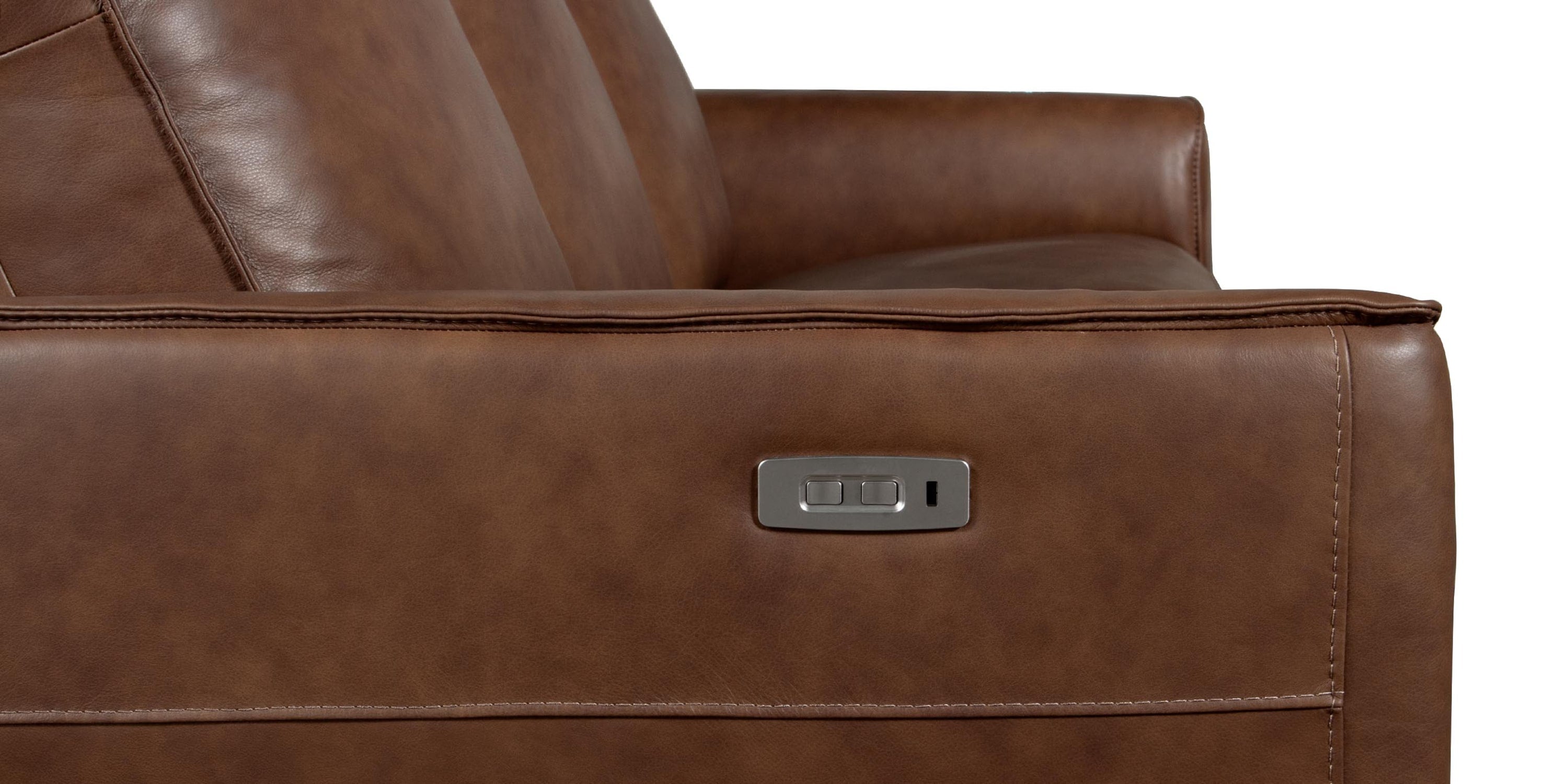 Everett Leather Reclining Sofa Bassett