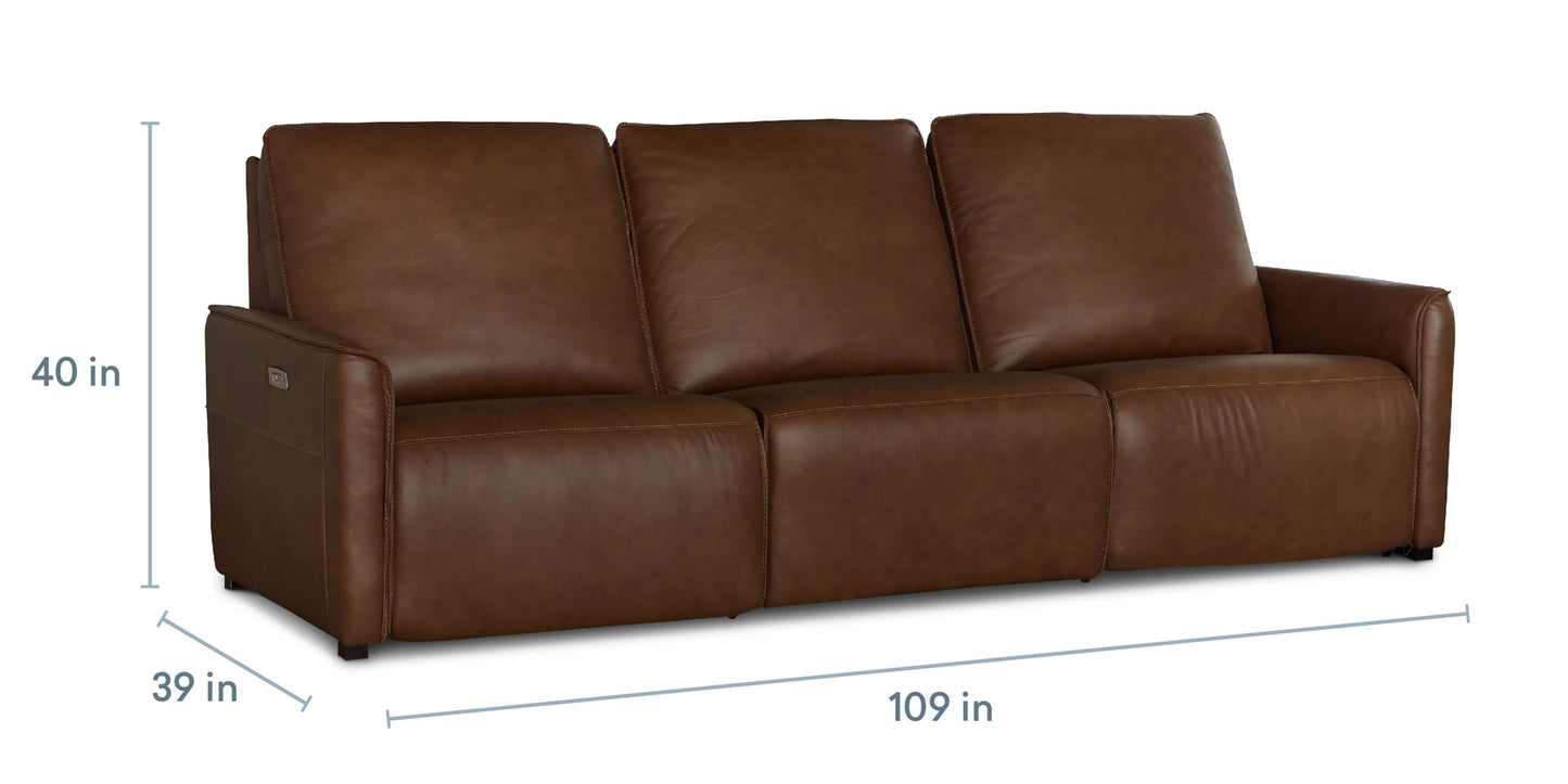 Everett Leather Modular Reclining Sofa Bassett