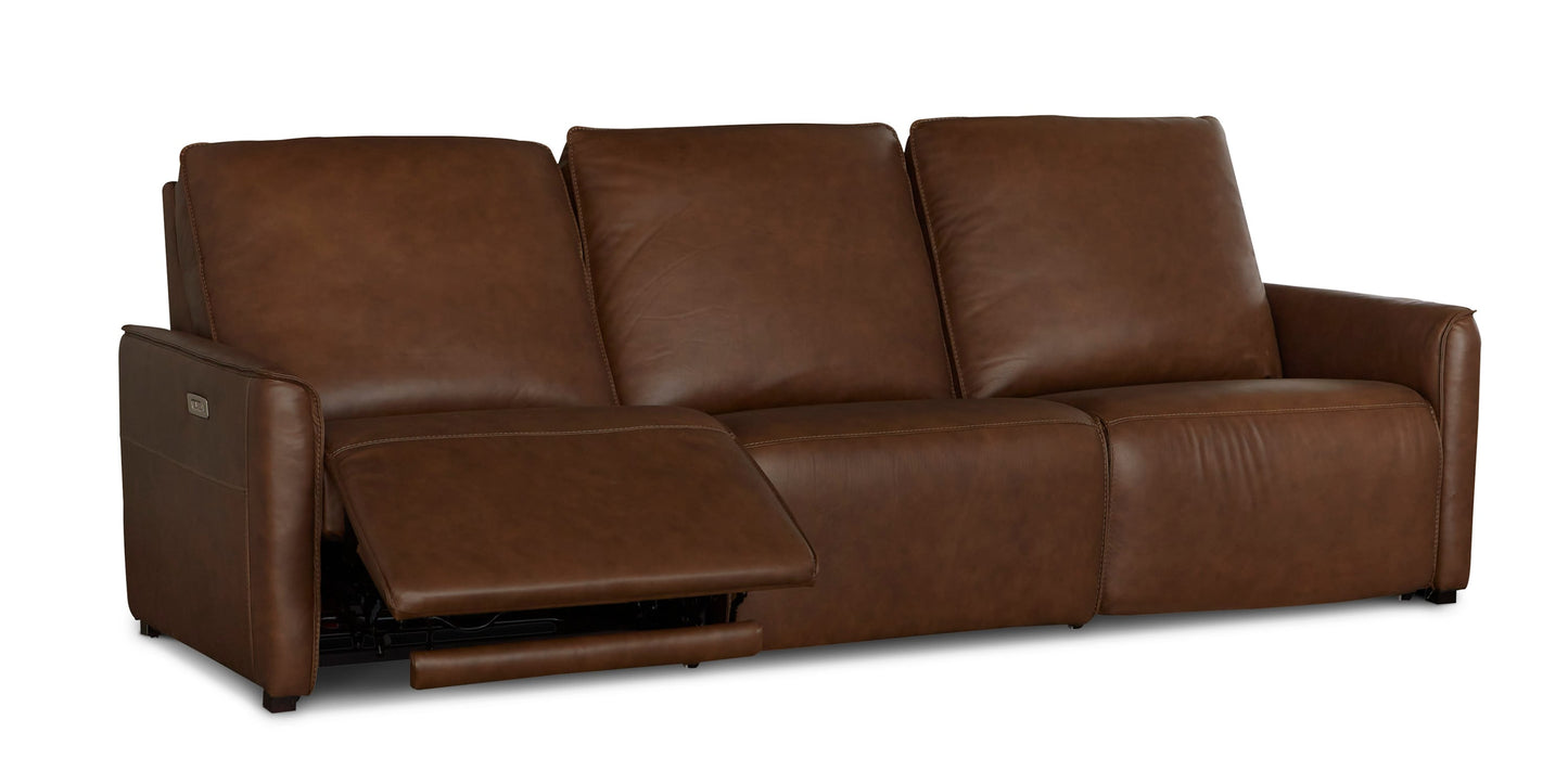 Everett Leather Modular Reclining Sofa Bassett
