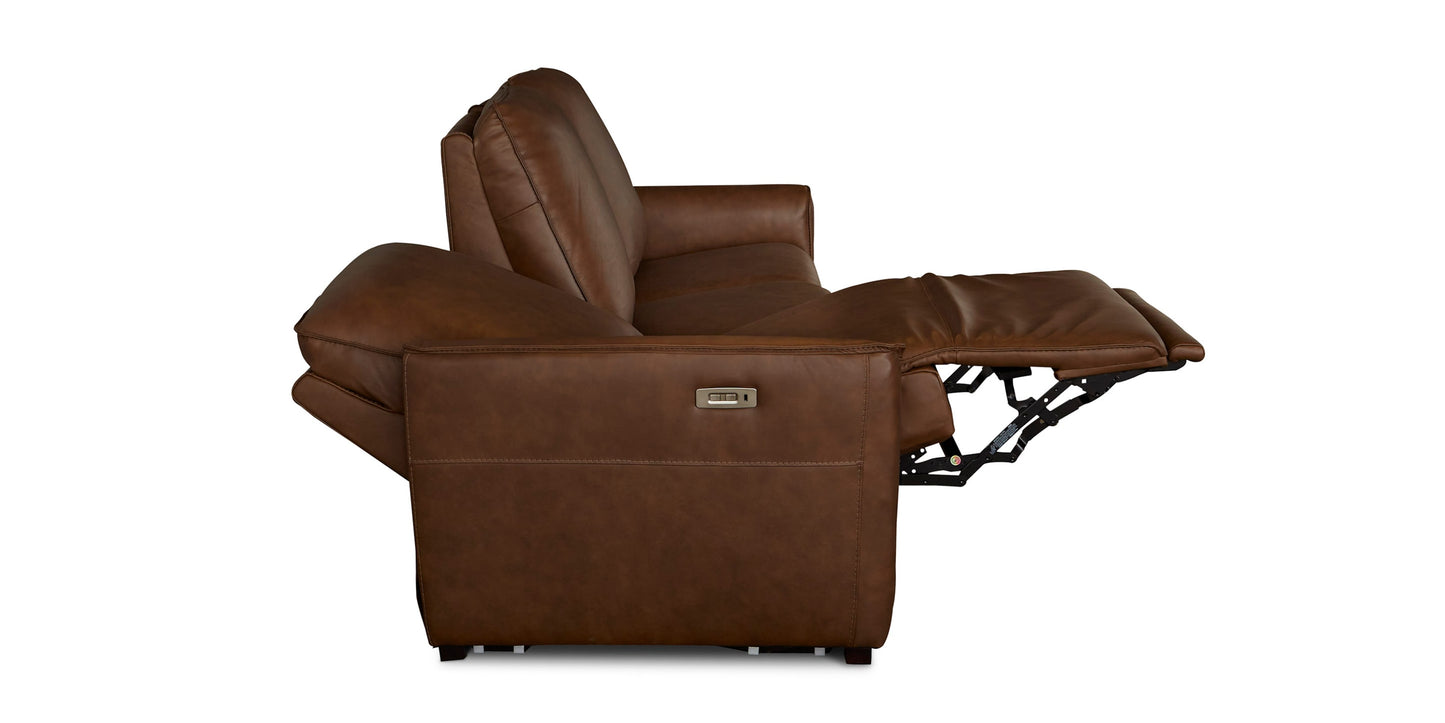 Everett Leather Modular Reclining Sofa Bassett