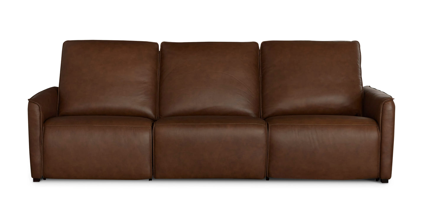 Everett Leather Modular Reclining Sofa Bassett