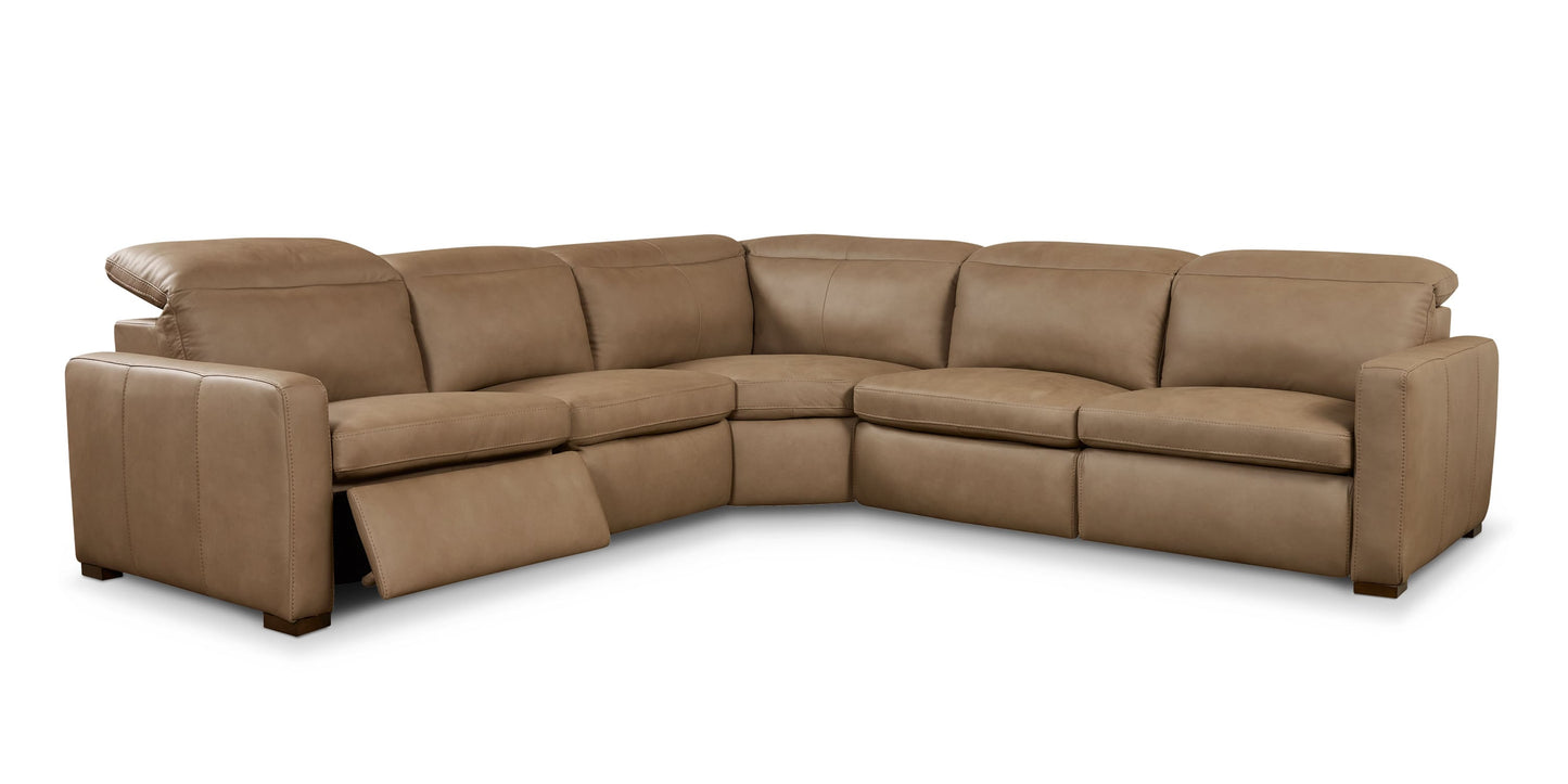 Caswell Leather Power Reclining L-Shaped Sectional Bassett