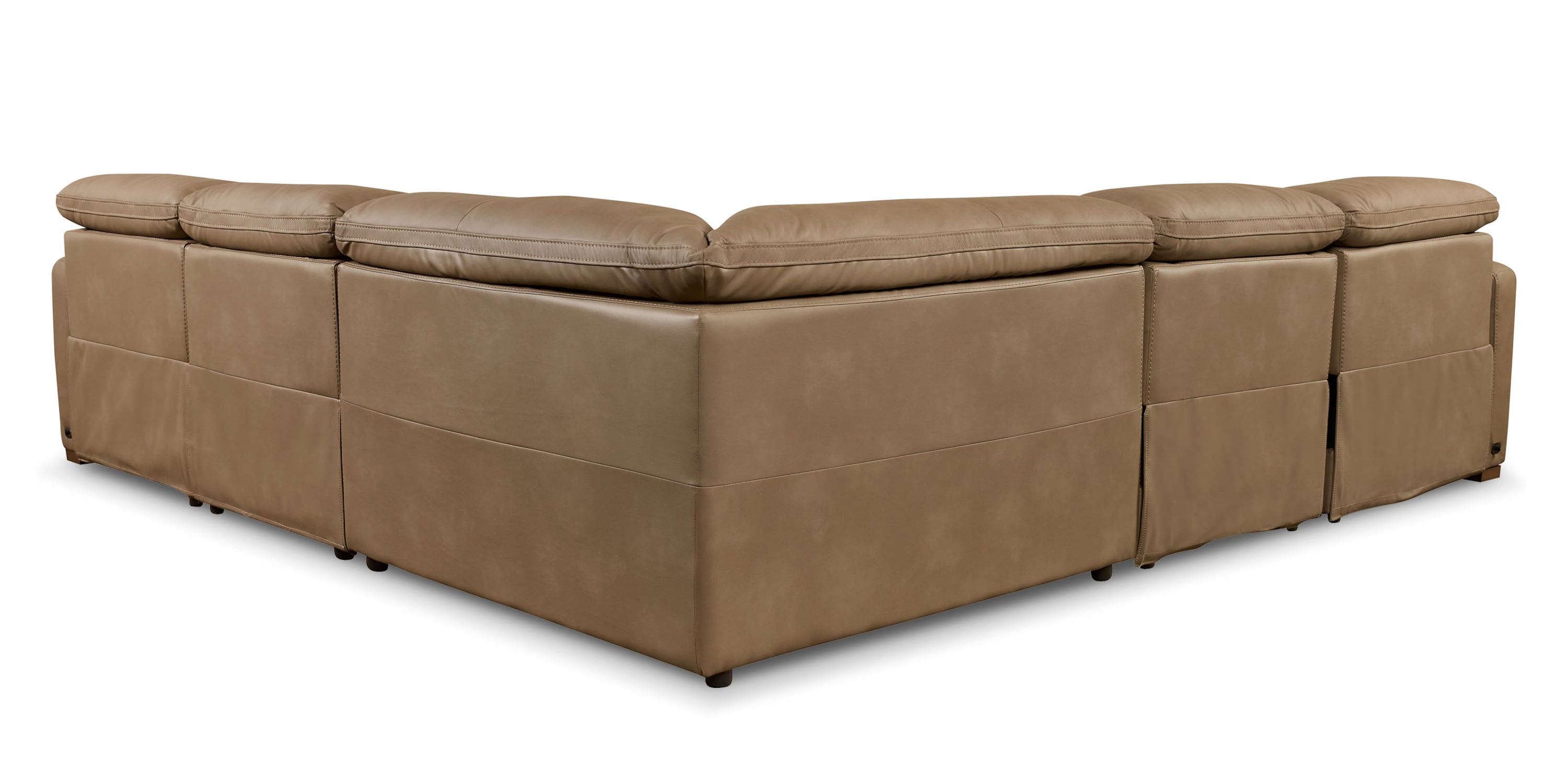 Caswell Leather Power Reclining L-Shaped Sectional Bassett