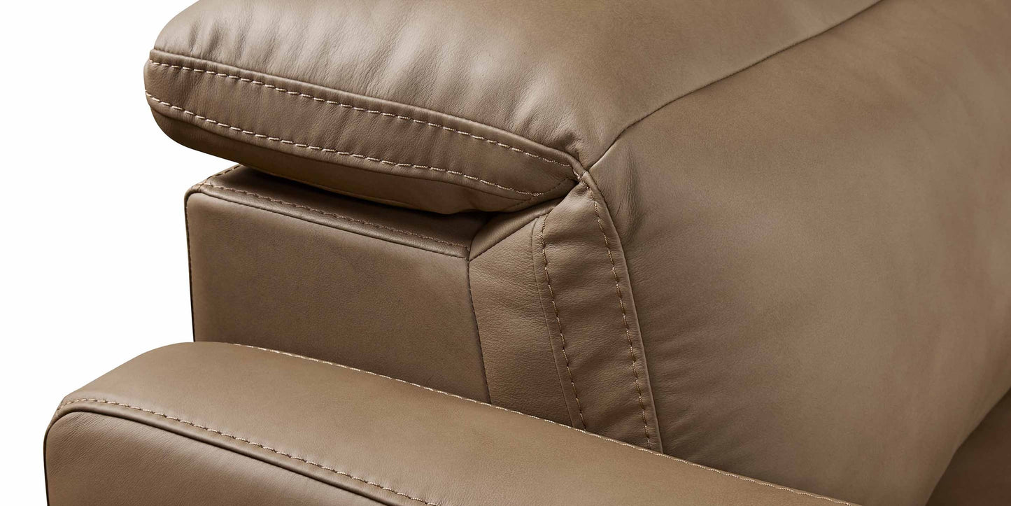 Caswell Leather Power Reclining L-Shaped Sectional Bassett