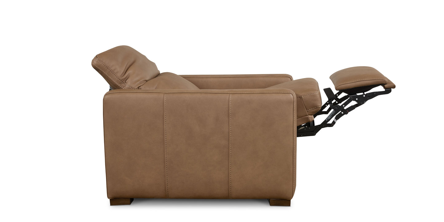 Caswell Leather Power Recliner Bassett