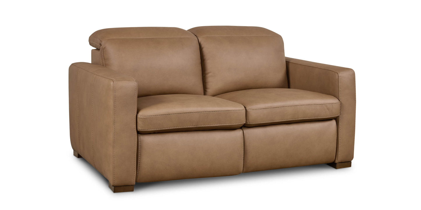 Caswell Leather Power Reclining Loveseat Bassett