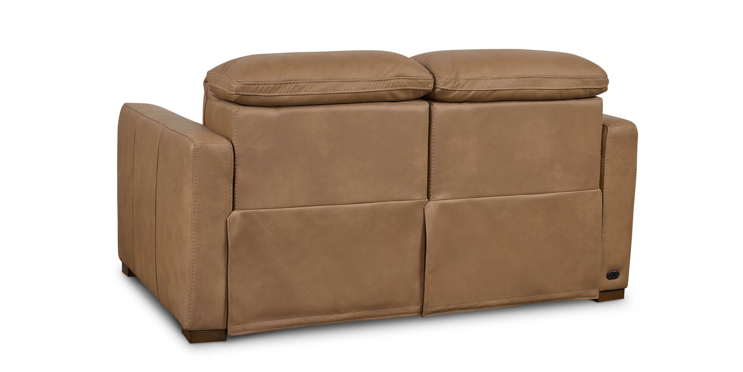 Caswell Leather Power Reclining Loveseat Bassett