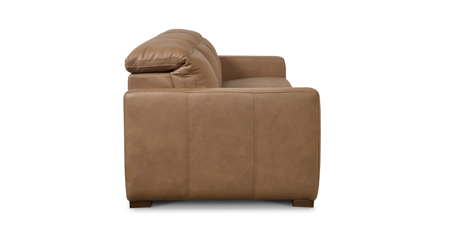 Caswell Leather Power Reclining Sofa Bassett