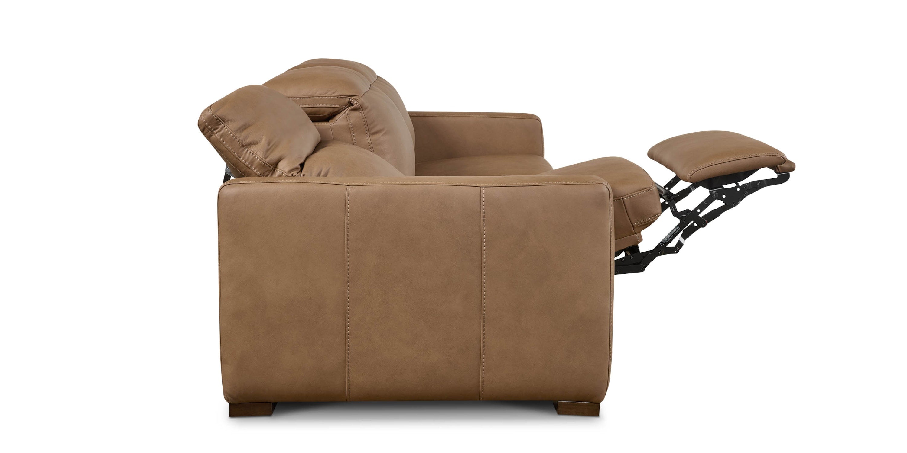 Caswell Leather Power Reclining Sofa Bassett