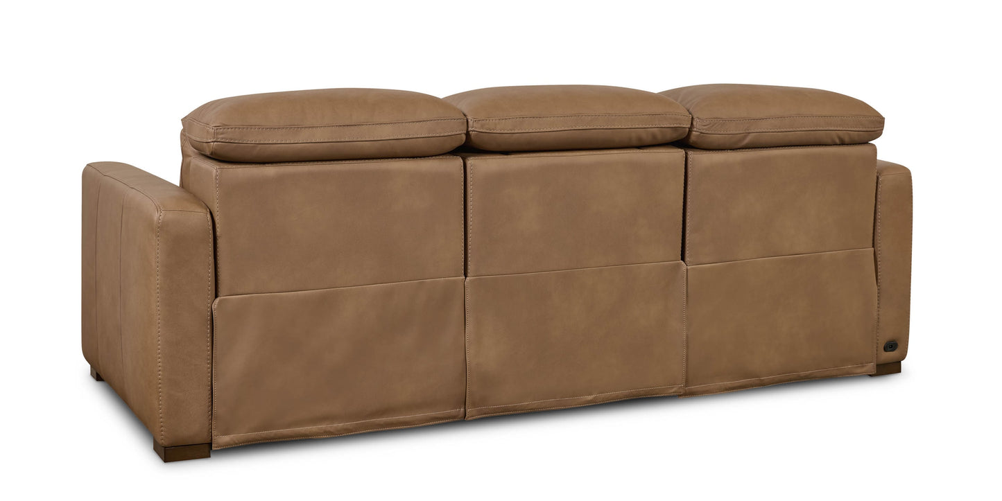 Caswell Leather Power Reclining Sofa Bassett