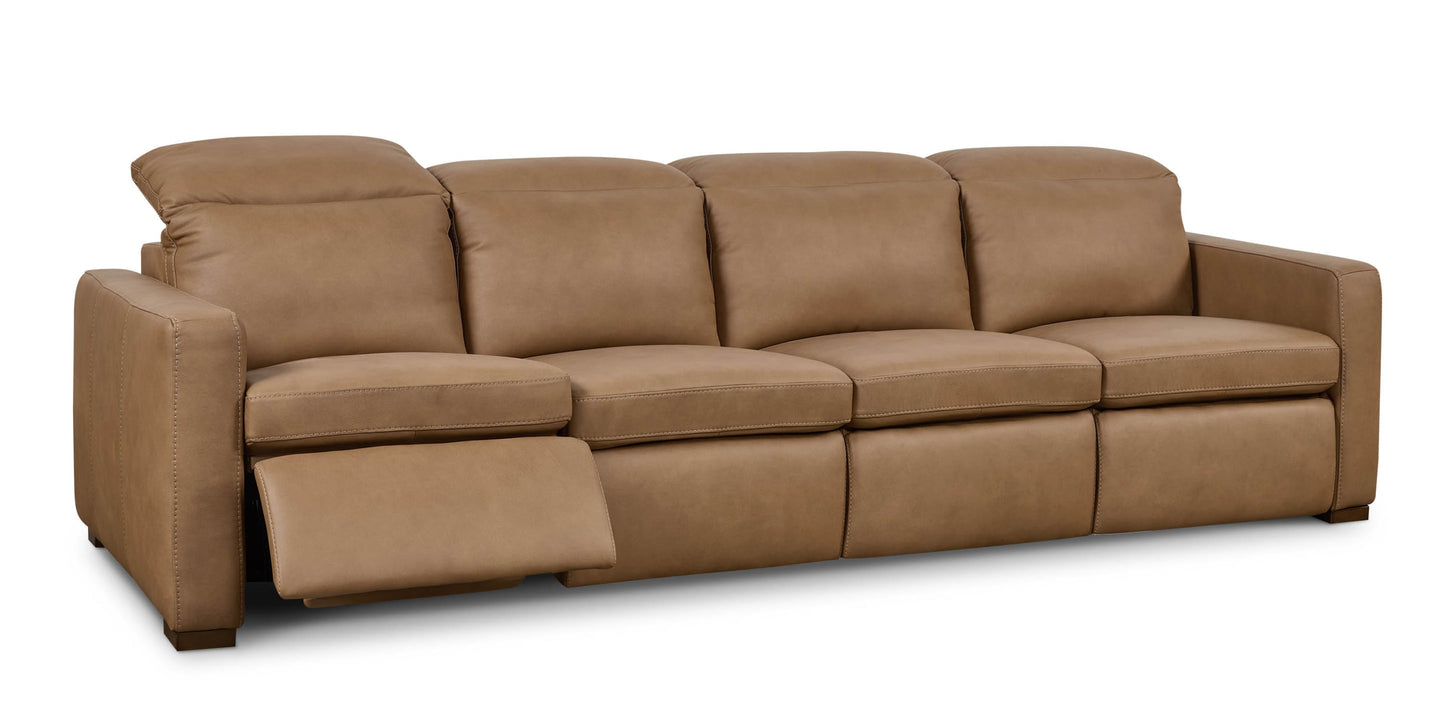Caswell Leather Power Reclining Modular Sofa Bassett