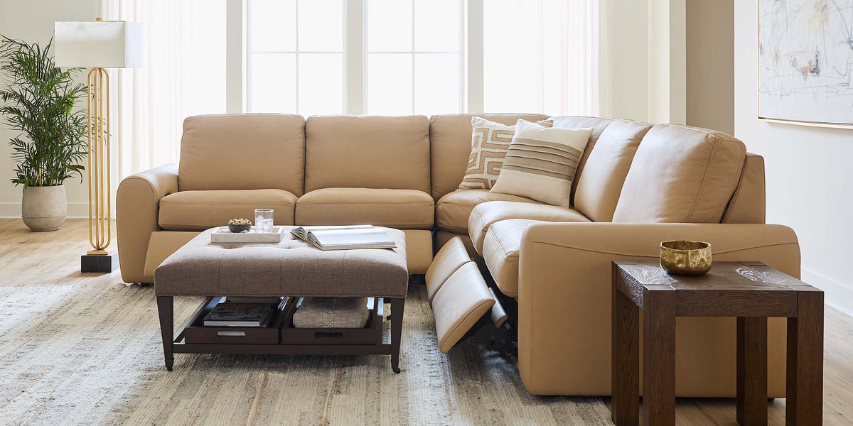 Bassett Sonny Motion Loveseat — Power Reclining, Custom Fabric Bassett Reclining Sofa