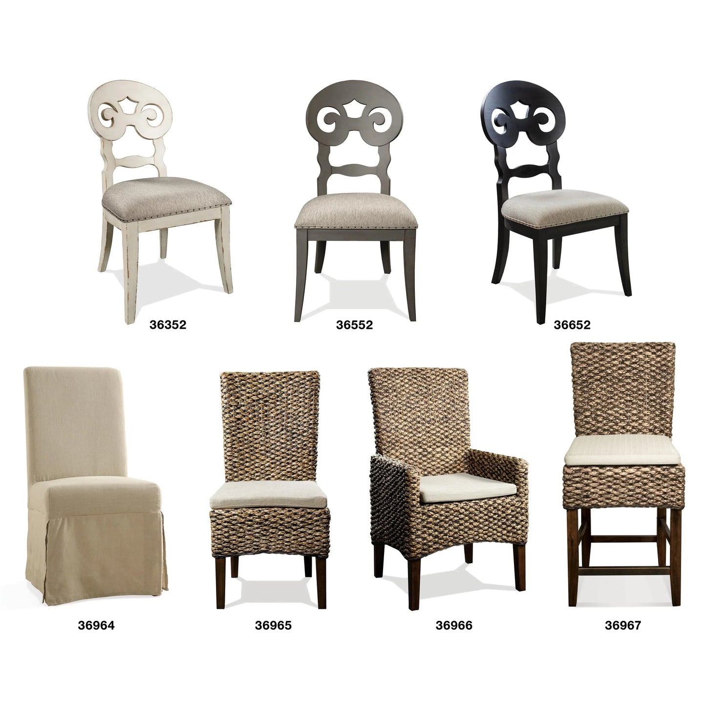 Mix-n-match Chairs Woven Contr Uph Stool 2in Riverside Furniture Dining