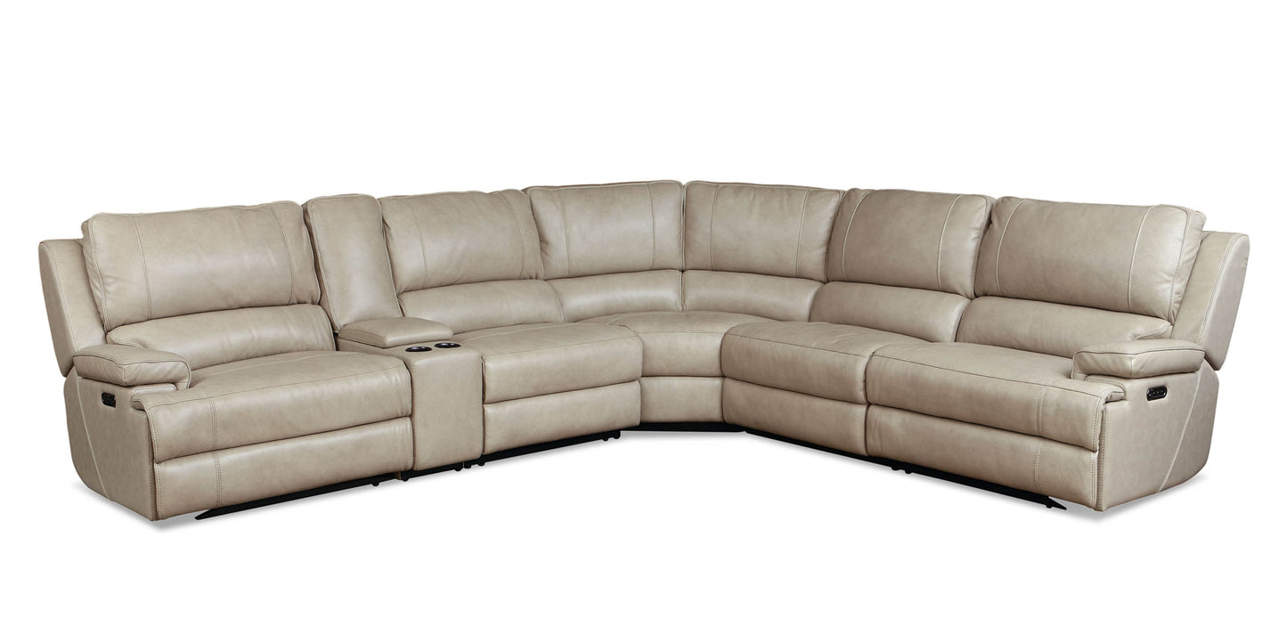 Parsons Leather Power Reclining Sectional Bassett