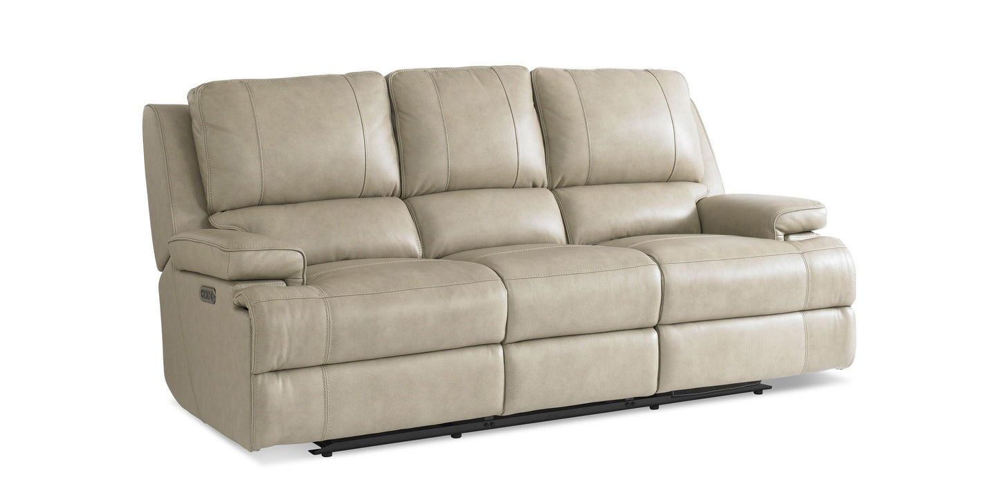 Parsons Leather Power Reclining Sofa Bassett