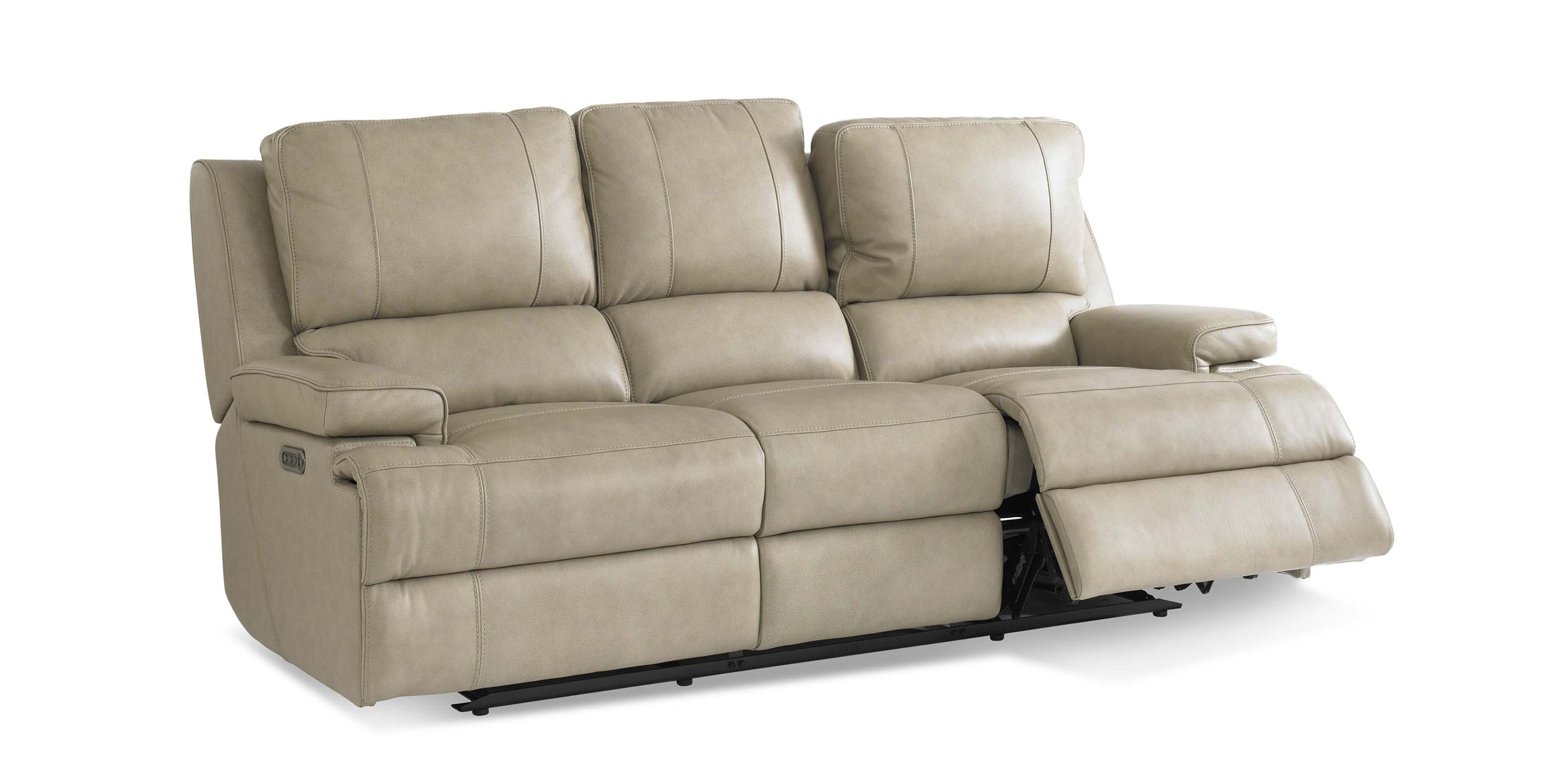 Parsons Leather Power Reclining Sofa Bassett
