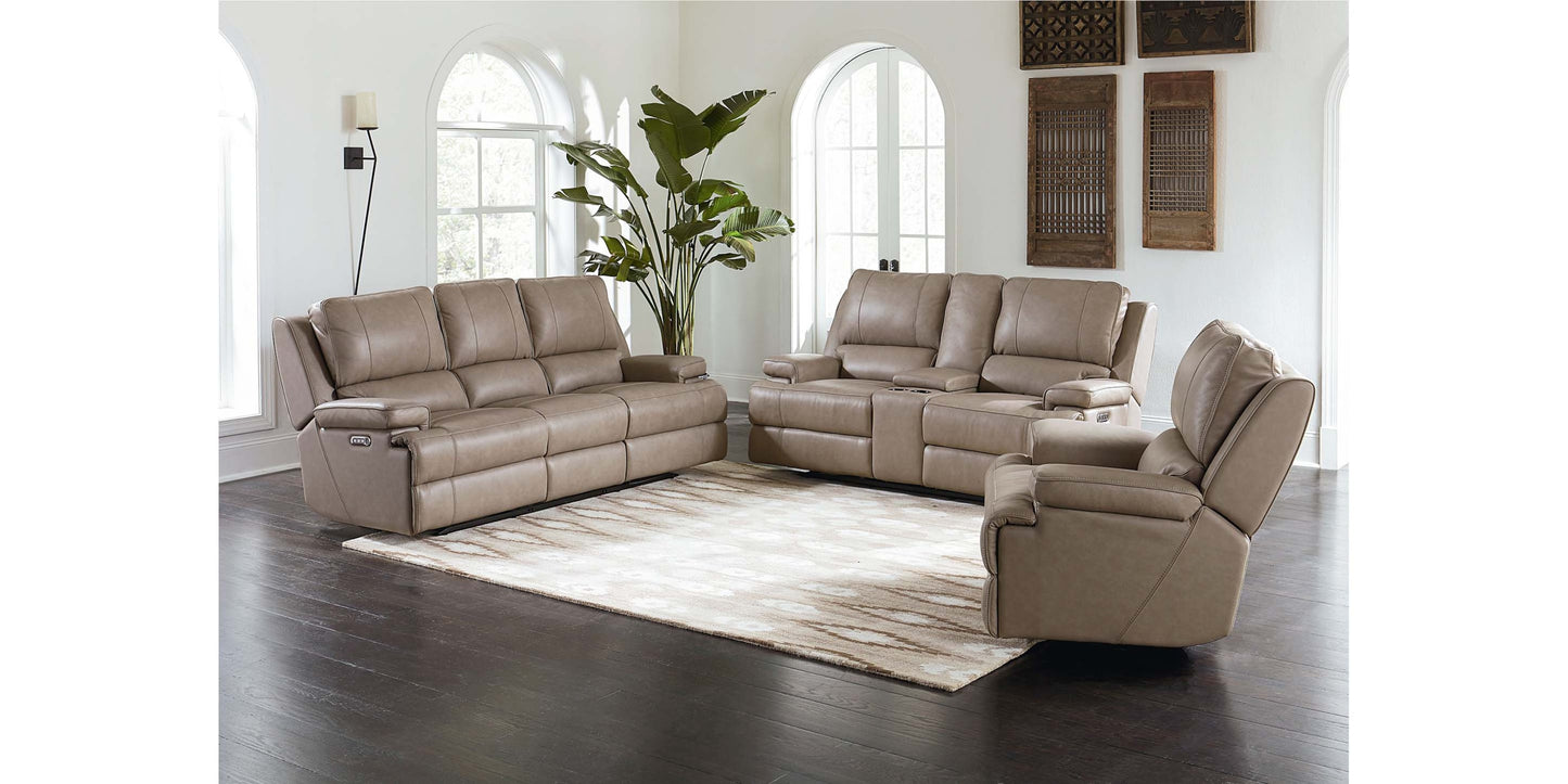 Parsons Leather Power Reclining Sectional Bassett