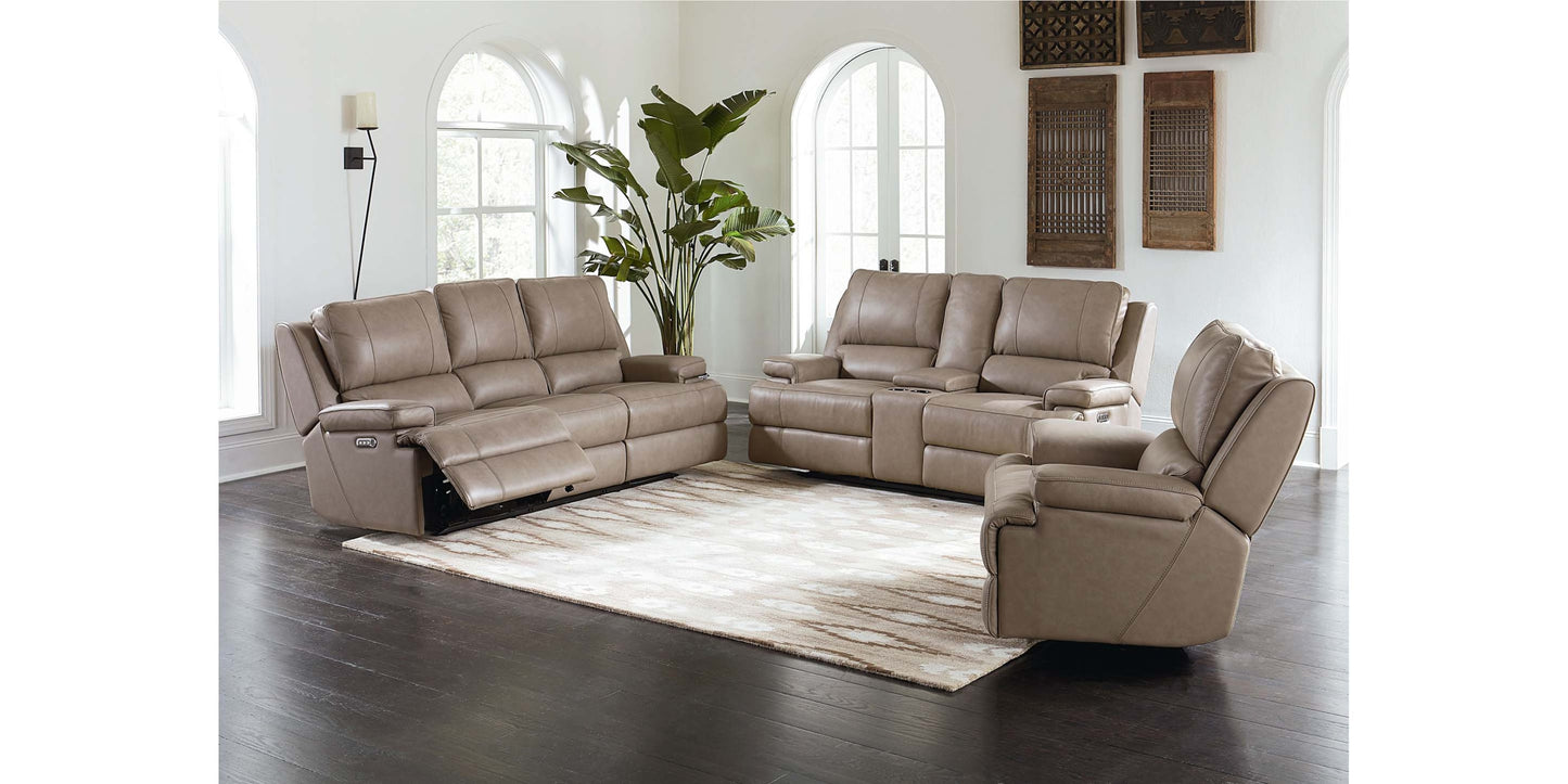 Parsons Leather Power Reclining Sectional Bassett