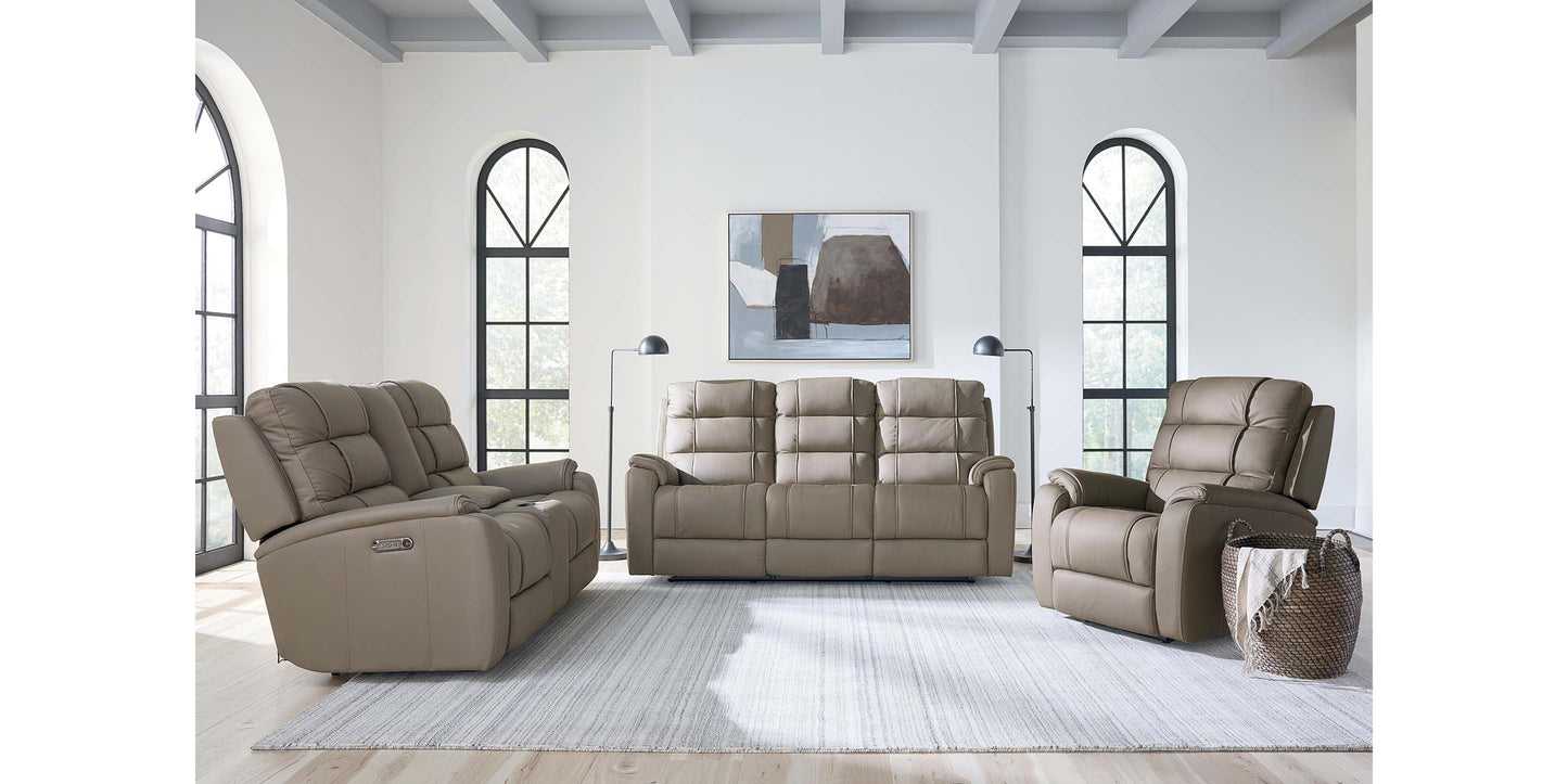 Wendell Leather Power Reclining Sofa Bassett