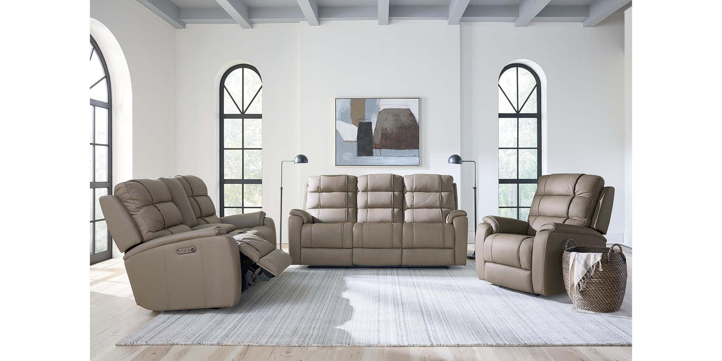 Wendell Leather Power Reclining Sofa Bassett