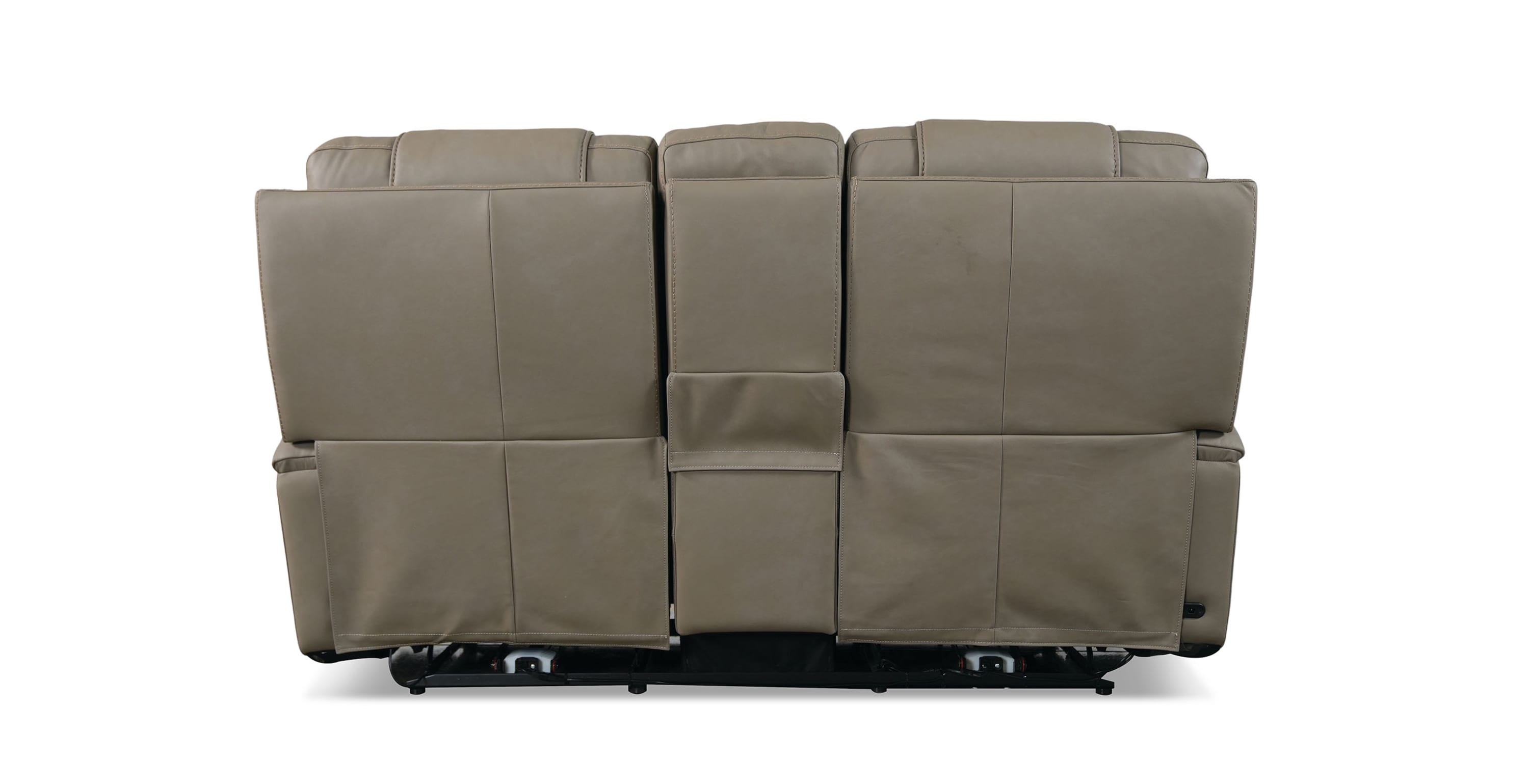 Wendell Leather Power Reclining Loveseat with Center Console Bassett