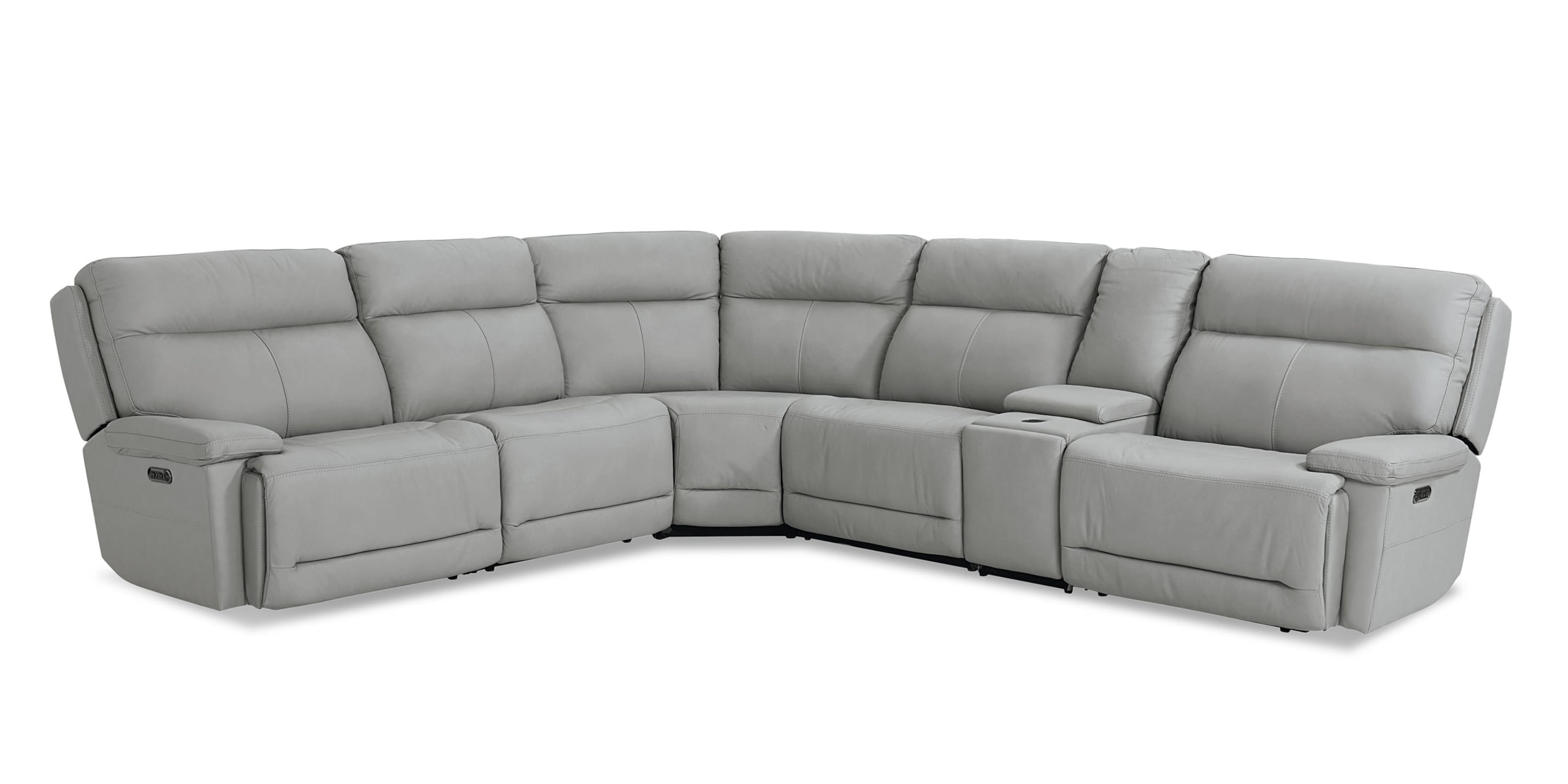 Fletcher Leather Power Reclining Sectional Bassett