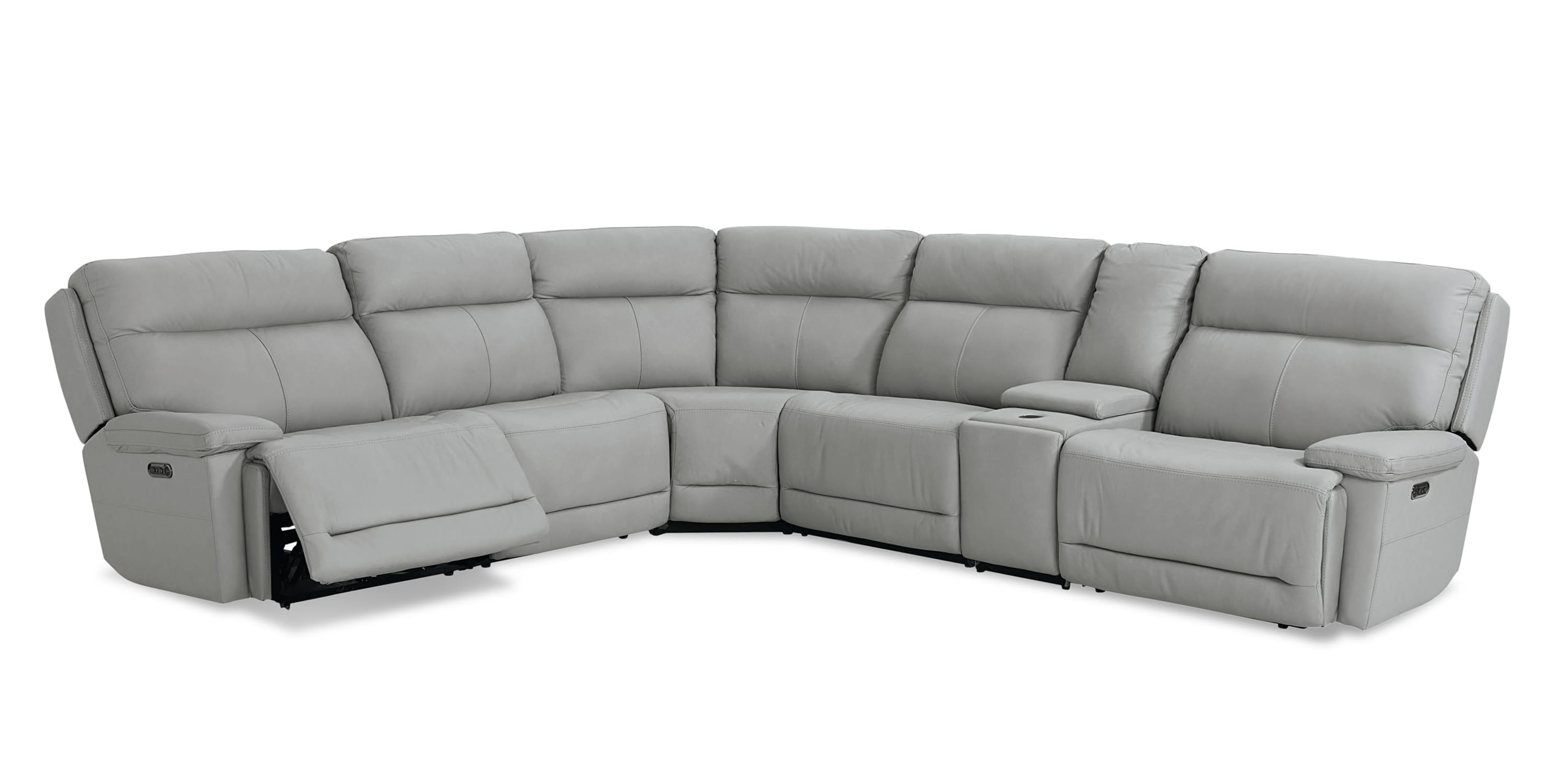 Fletcher Leather Power Reclining Sectional Bassett