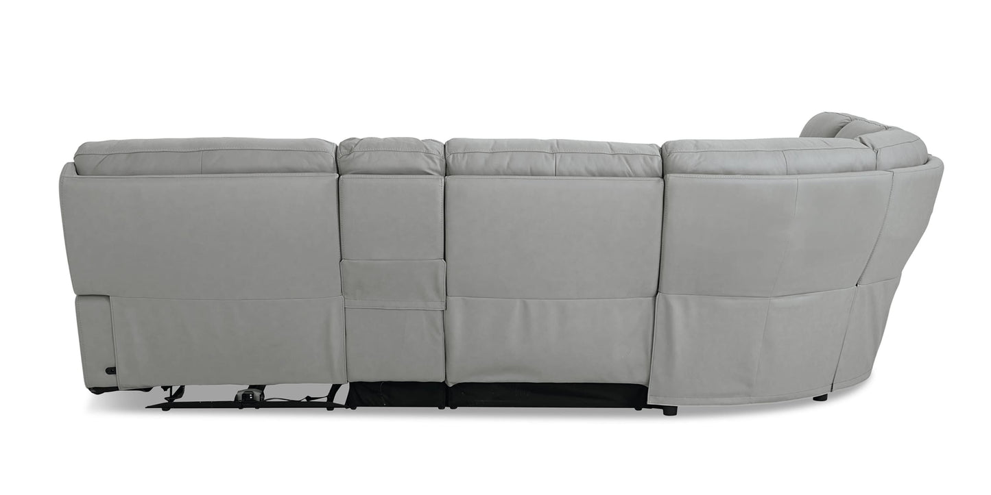 Fletcher Leather Power Reclining Sectional Bassett