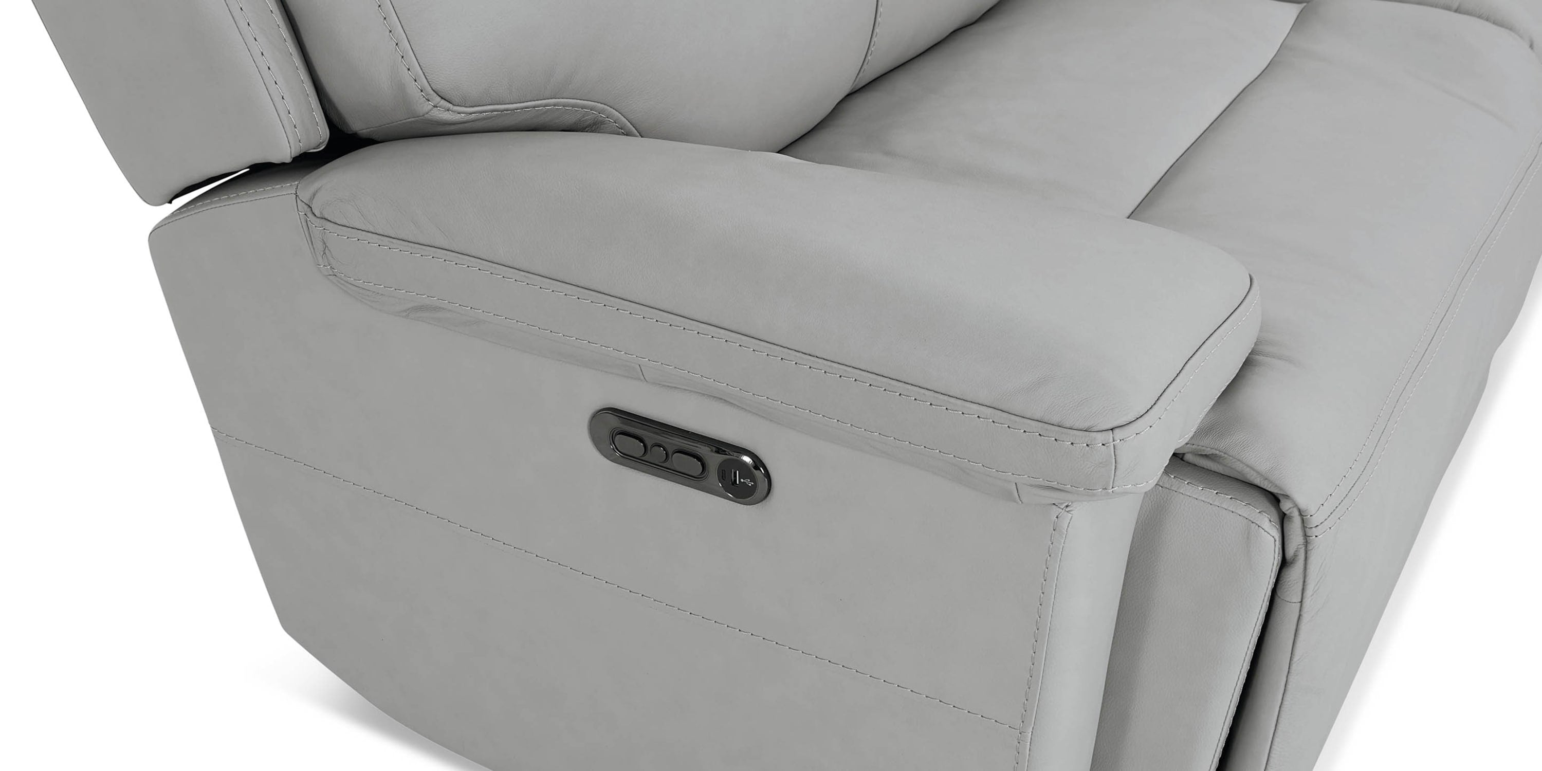 Fletcher Leather Power Reclining Sectional Bassett